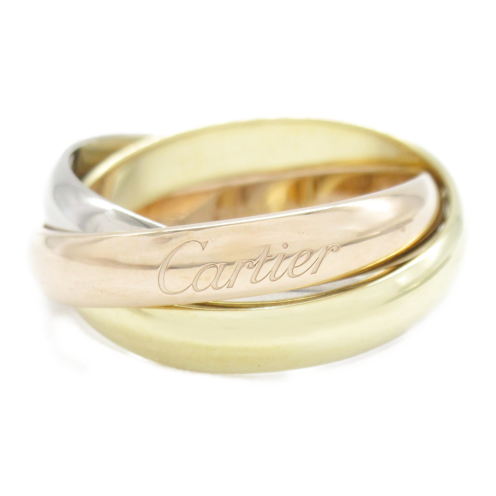 CARTIER 18K黃金/白金/玫瑰金Trinity Ring戒指Cartier#51/US#5.65