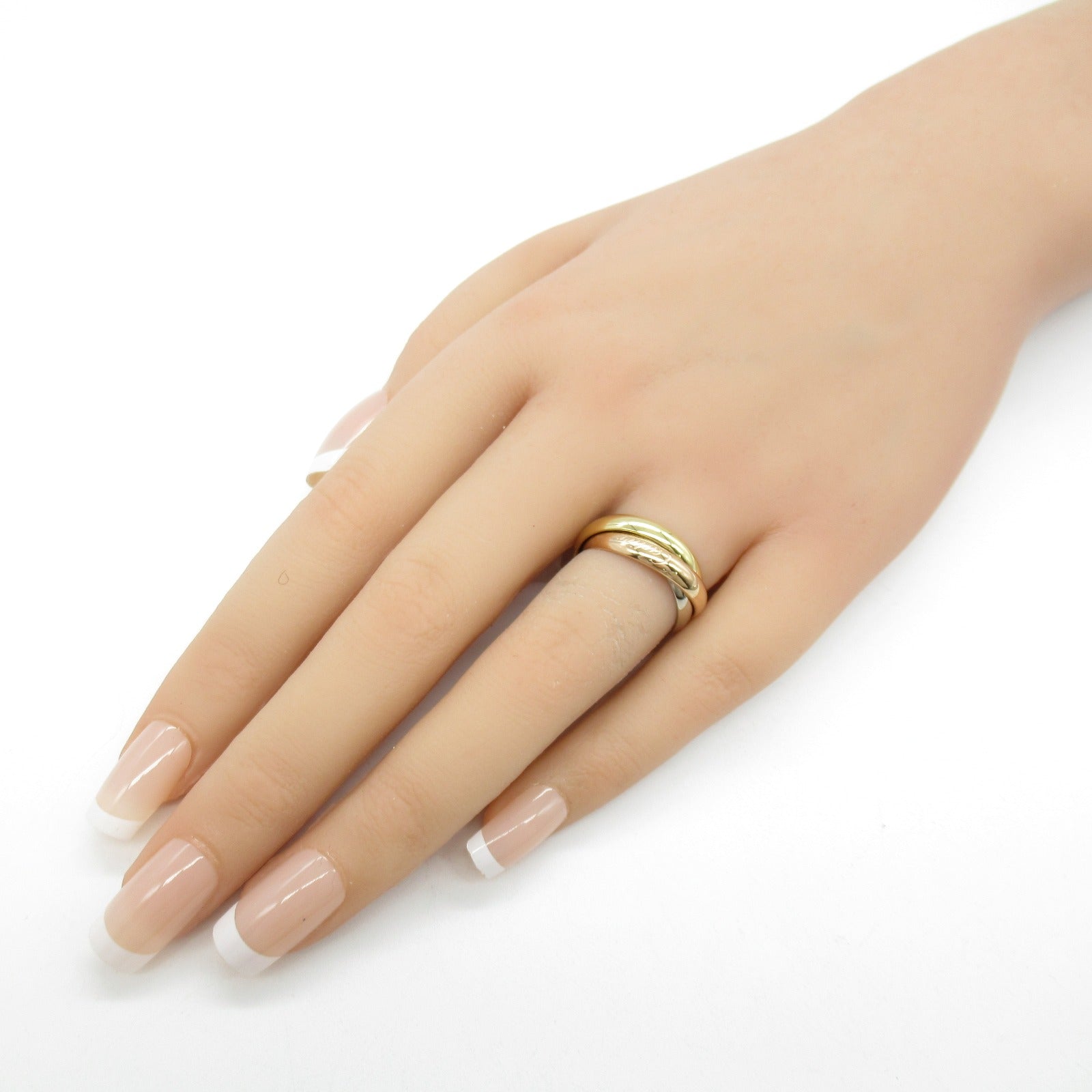 CARTIER 18K黃金/白金/玫瑰金Trinity Ring戒指Cartier#51/US#5.65