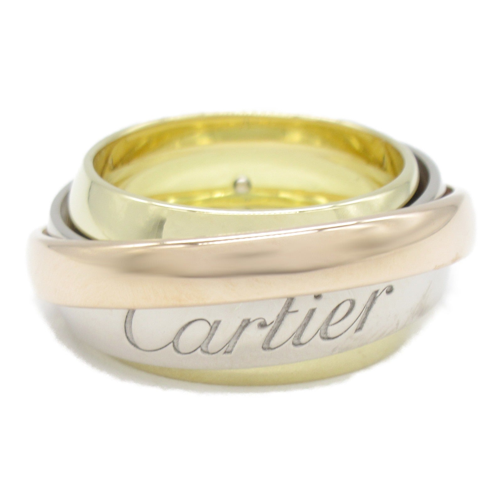 CARTIER 【激減優惠】18K黃金/白金/玫瑰金Must-ess trinity Ring戒指Cartier#48/US#4.75