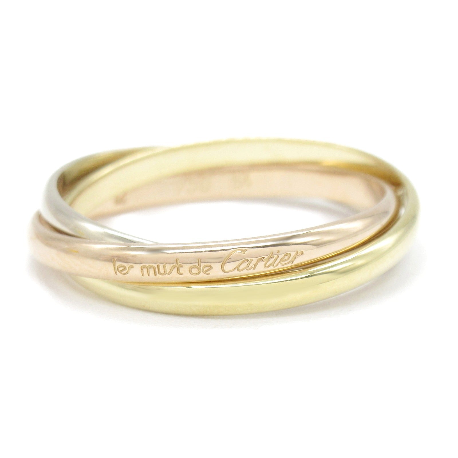 CARTIER 【激減優惠】18K黃金/白金/玫瑰金Trinity Ring戒指Cartier#54/US#7.25