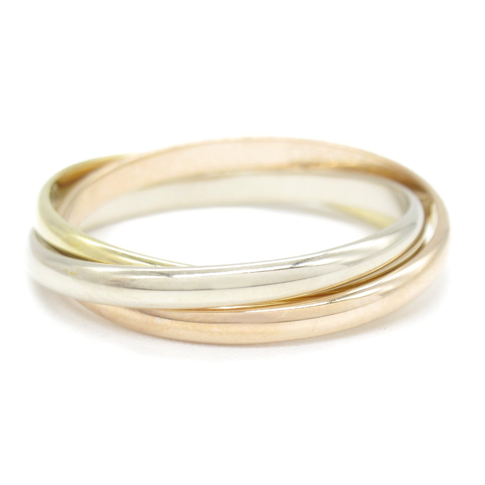CARTIER 【激減優惠】18K黃金/白金/玫瑰金Trinity Ring戒指Cartier#54/US#7.25