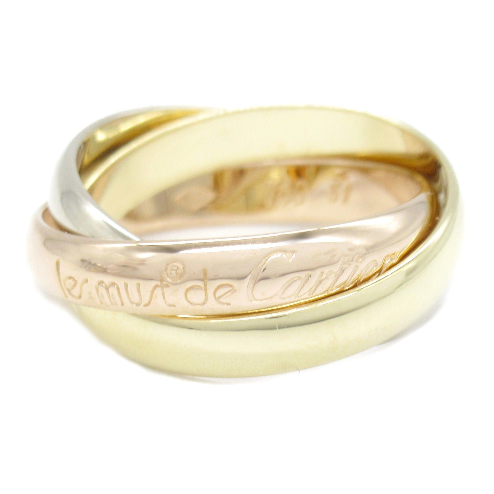CARTIER 【激減優惠】18K黃金/白金/玫瑰金Trinity Ring戒指Cartier#51/US#5.75