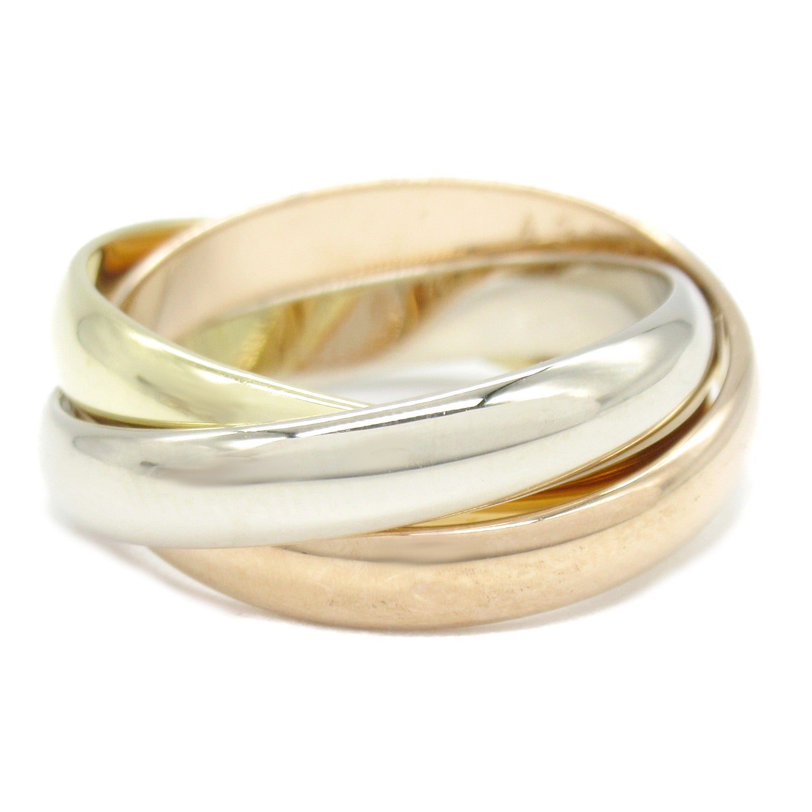 CARTIER 【激減優惠】18K黃金/白金/玫瑰金Trinity Ring戒指Cartier#51/US#5.75