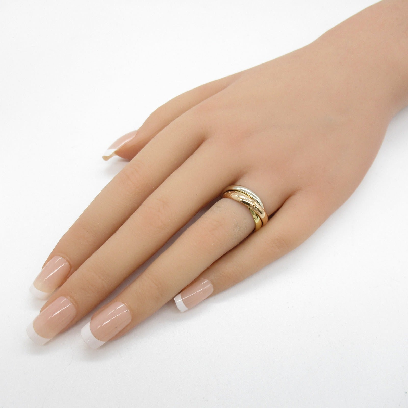 CARTIER 【激減優惠】18K黃金/白金/玫瑰金Trinity Ring戒指Cartier#51/US#5.75