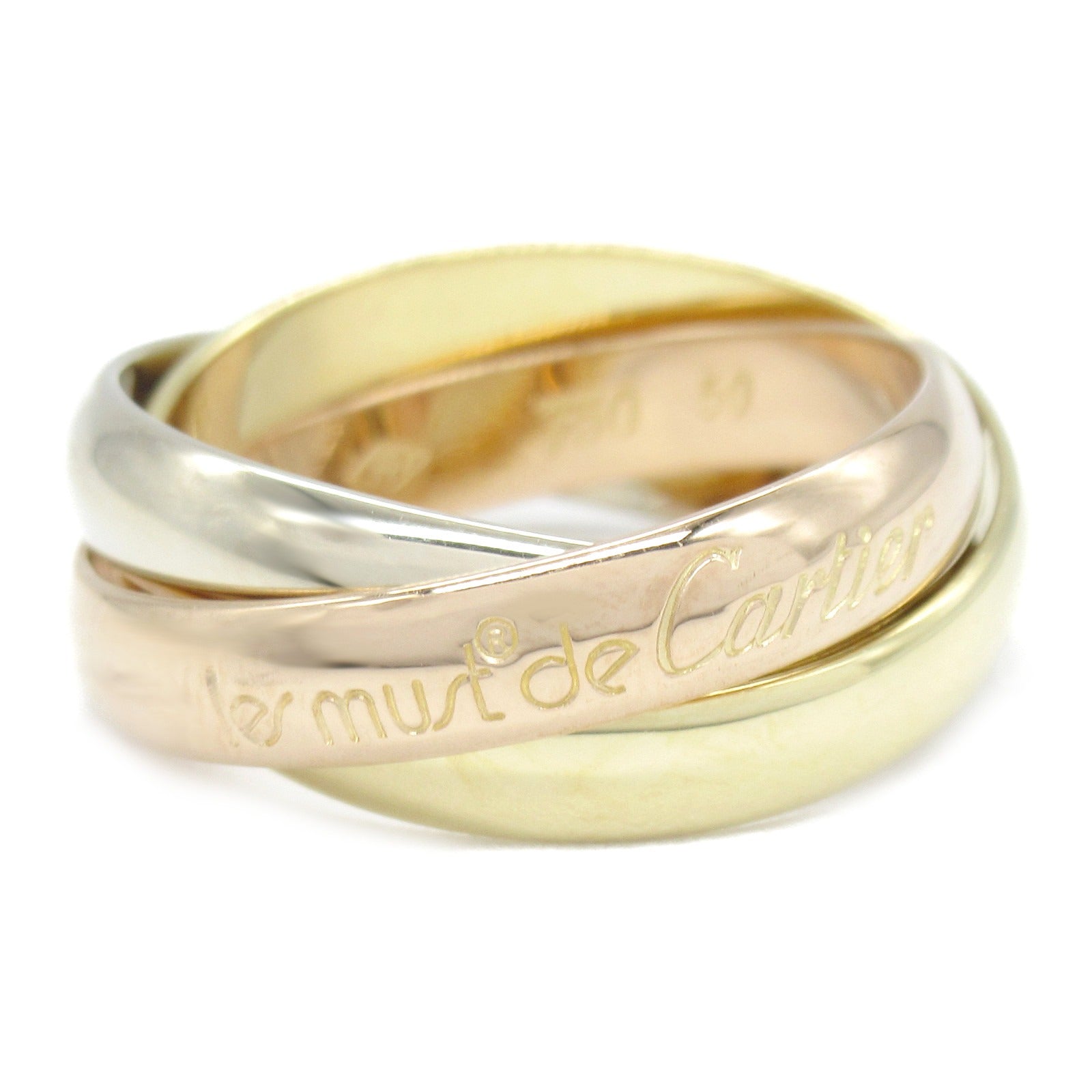 CARTIER 18K黃金/白金/玫瑰金Trinity Ring戒指Cartier#50/US#5.5