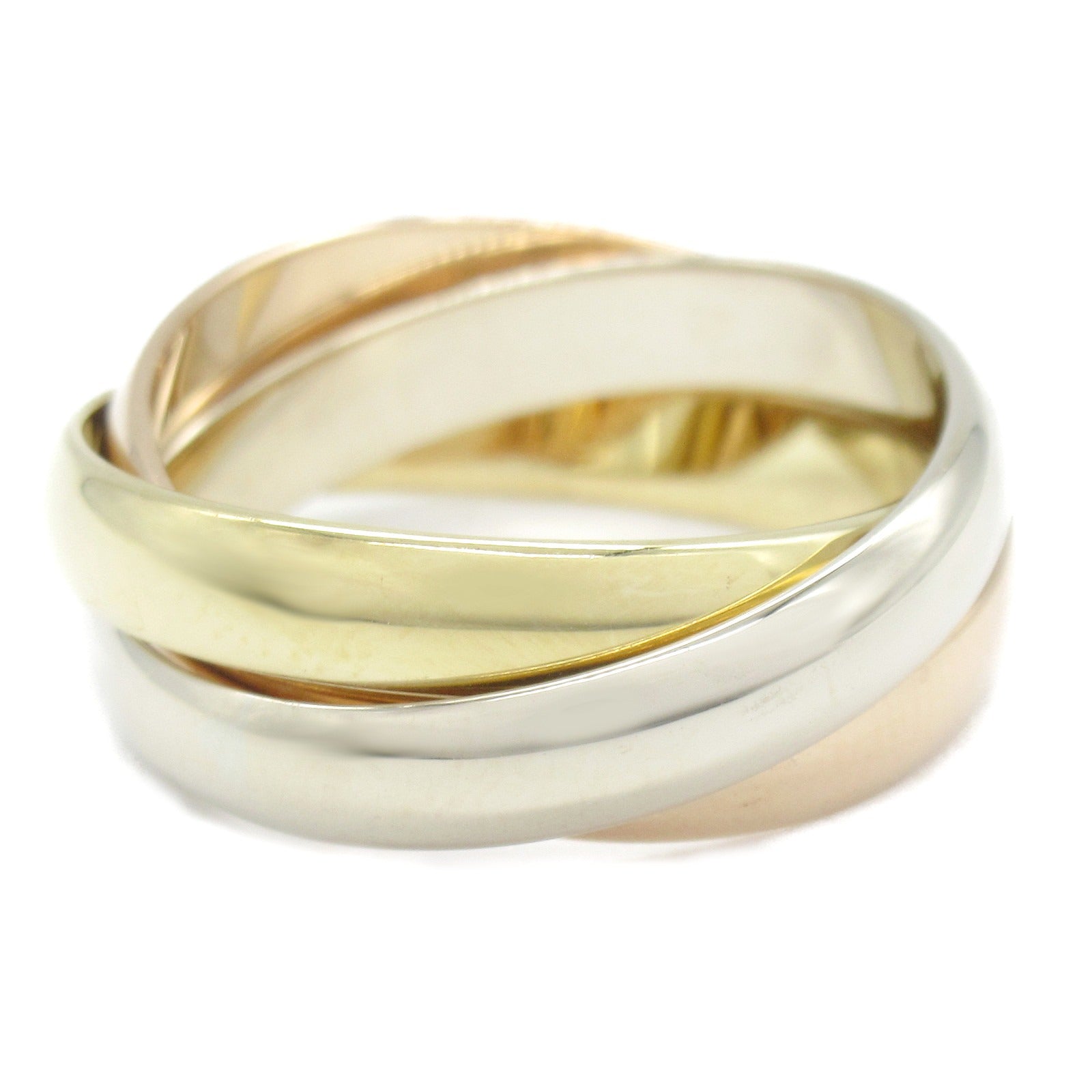 CARTIER 18K黃金/白金/玫瑰金Trinity Ring戒指Cartier#50/US#5.5