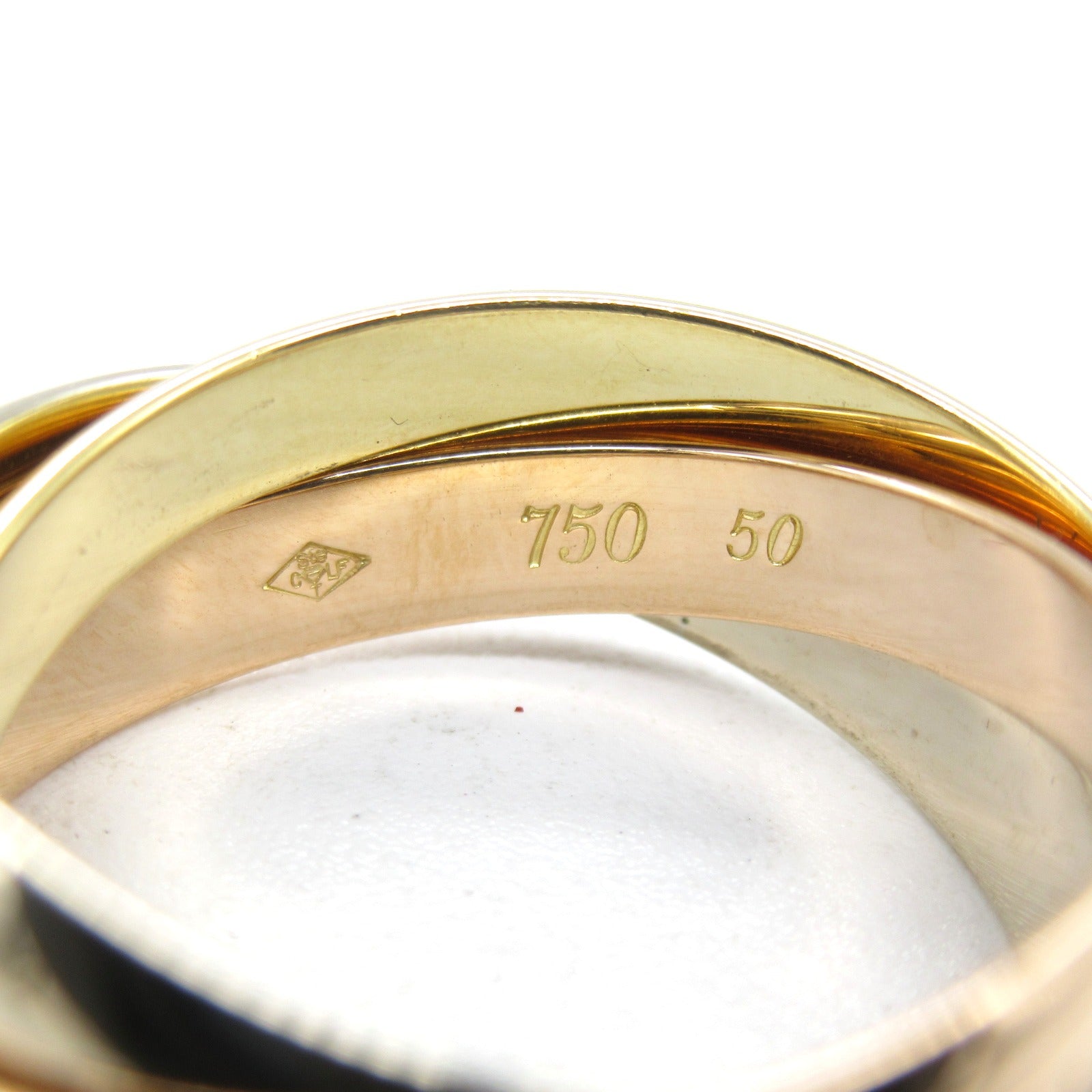 CARTIER 18K黃金/白金/玫瑰金Trinity Ring戒指Cartier#50/US#5.5