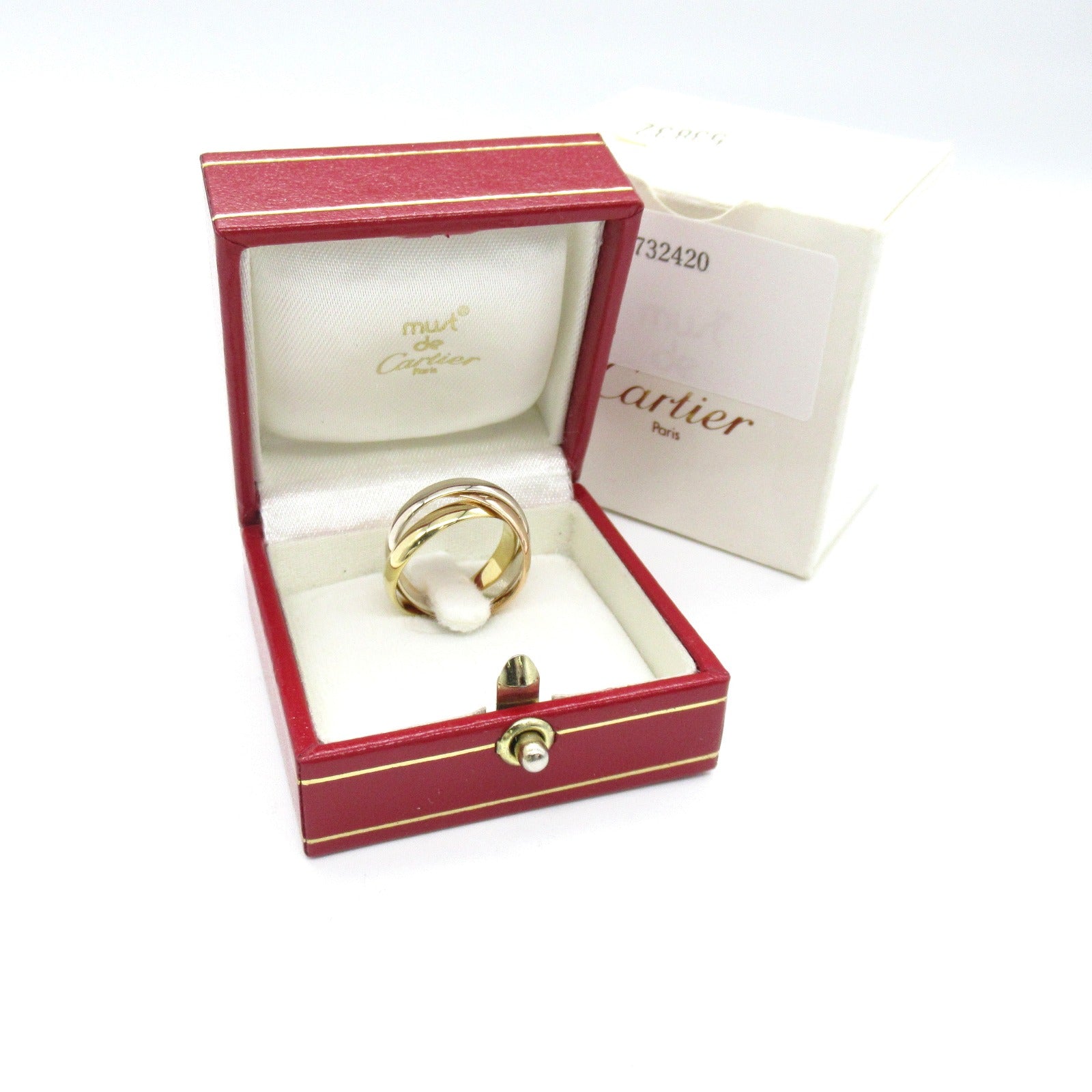 CARTIER 18K黃金/白金/玫瑰金Trinity Ring戒指Cartier#50/US#5.5