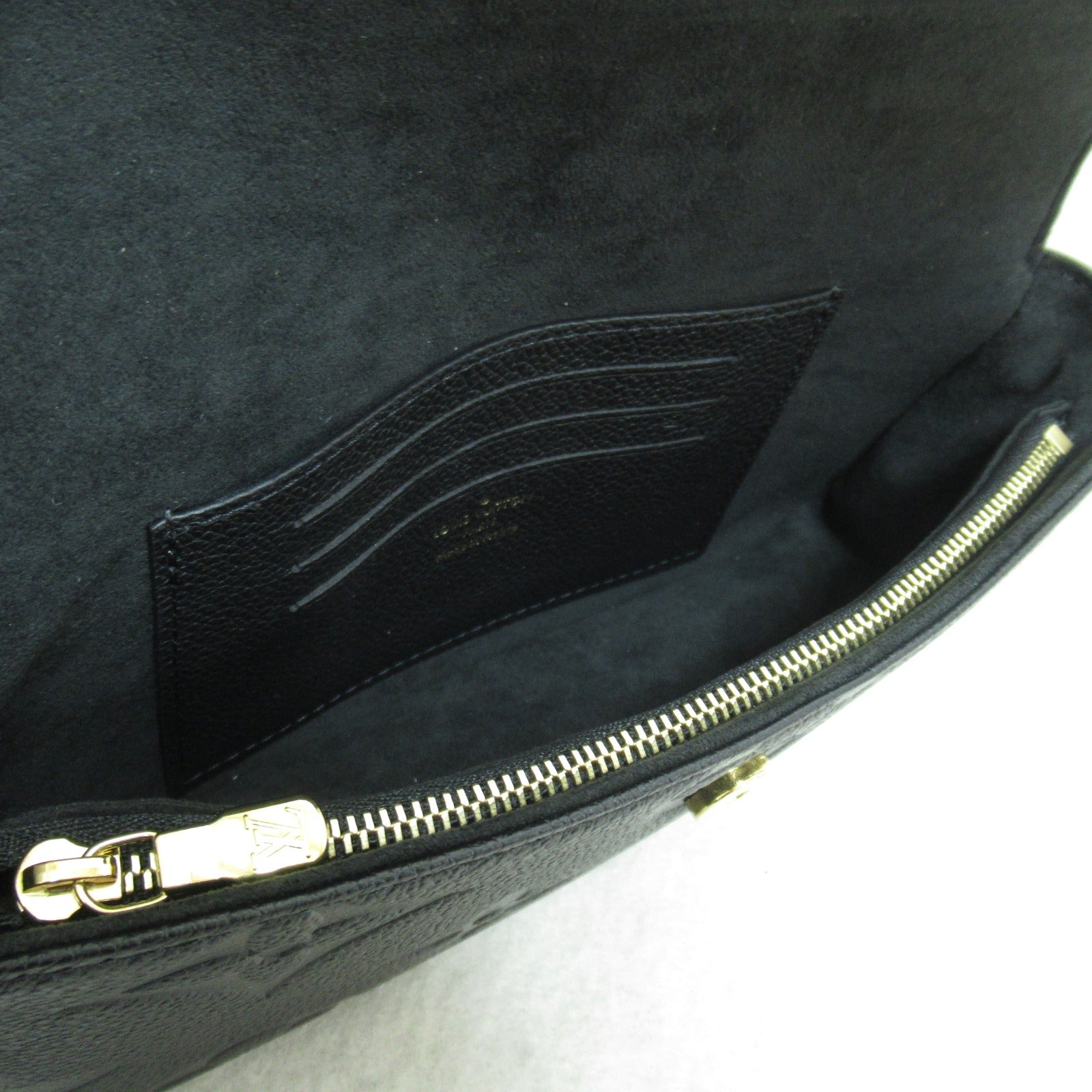 LOUIS VUITTON Monogram Empreinte Wallet On Chain Ivy金扣手挽肩背兩用袋黑色