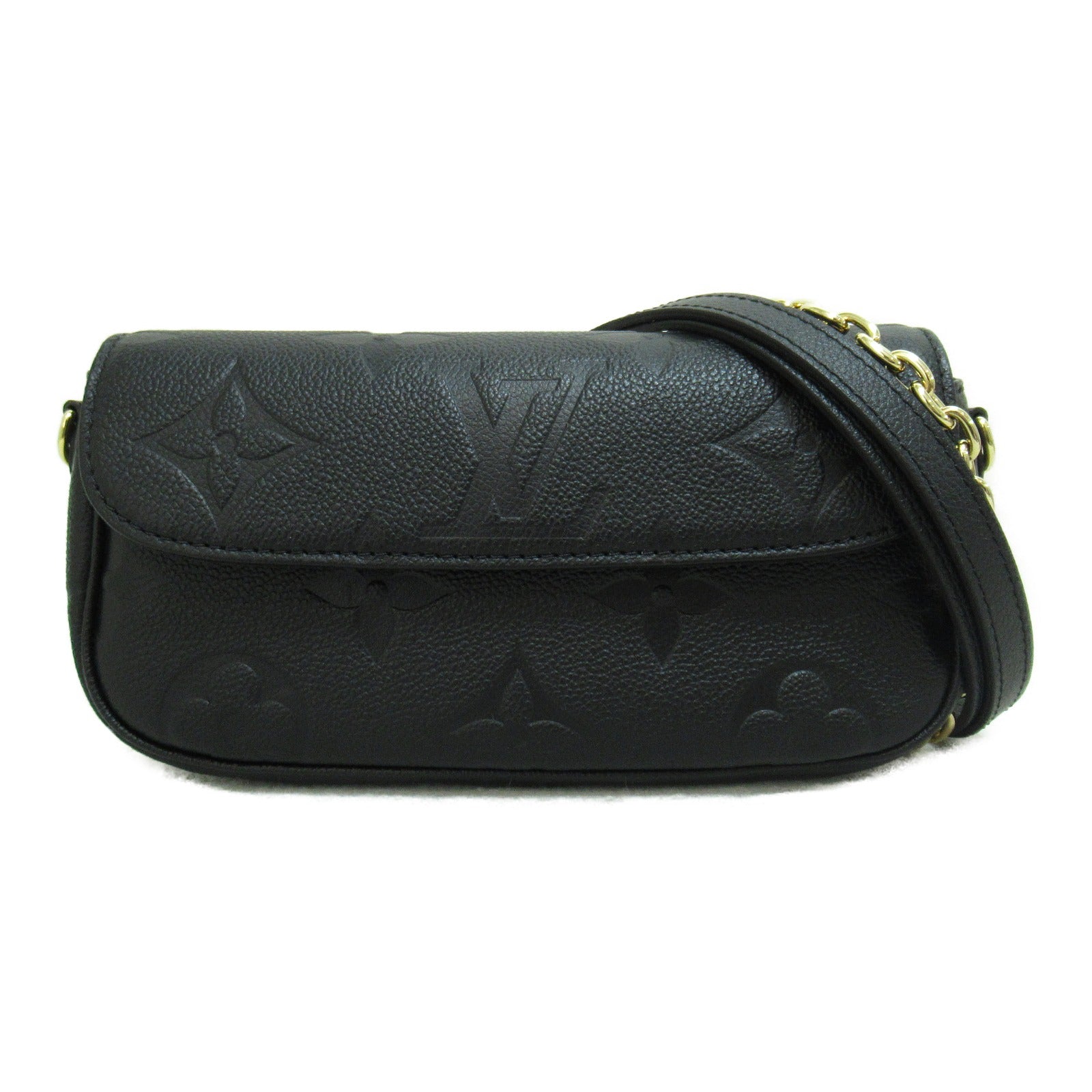 LOUIS VUITTON Monogram Empreinte Wallet On Chain Ivy金扣手挽肩背兩用袋黑色