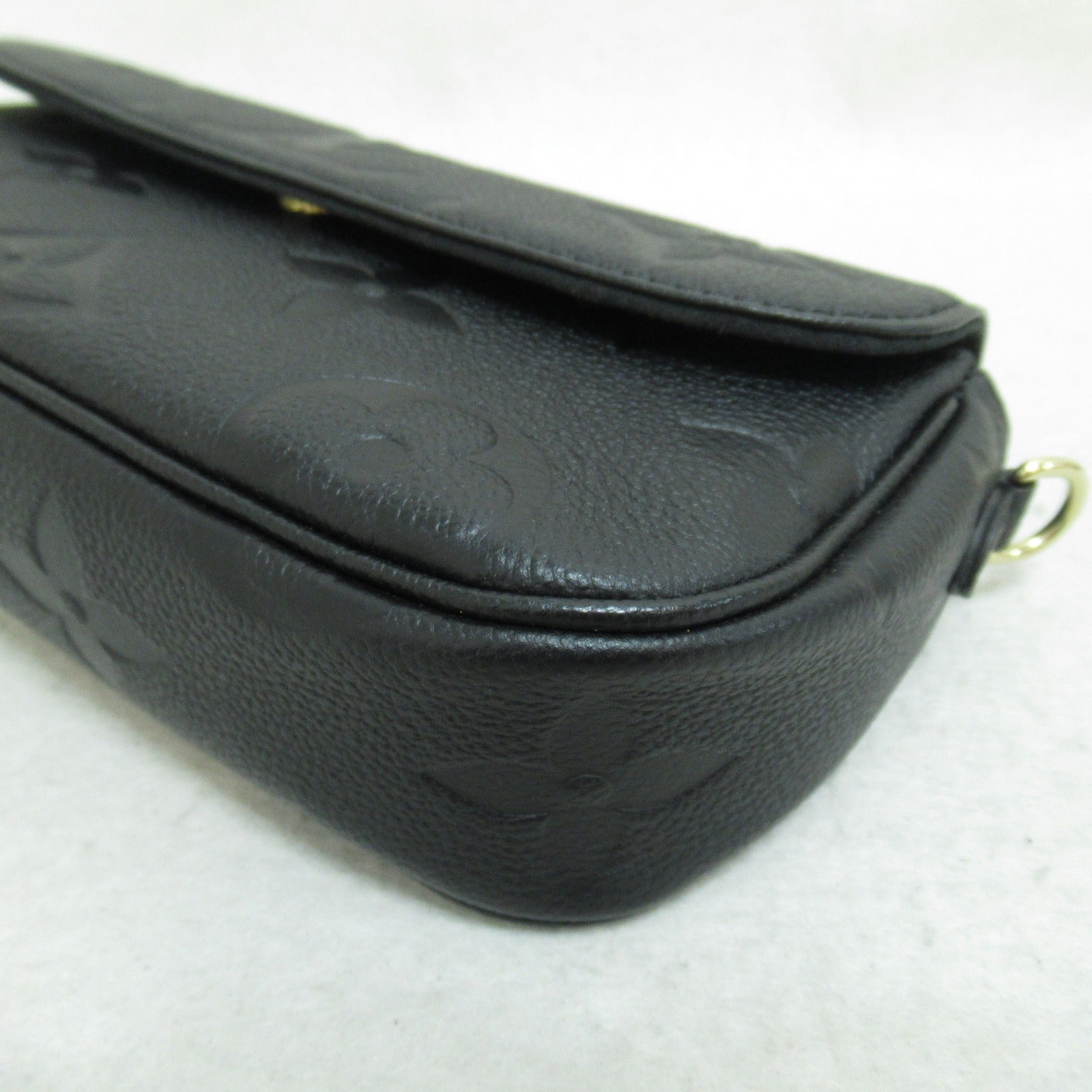 LOUIS VUITTON Monogram Empreinte Wallet On Chain Ivy金扣手挽肩背兩用袋黑色
