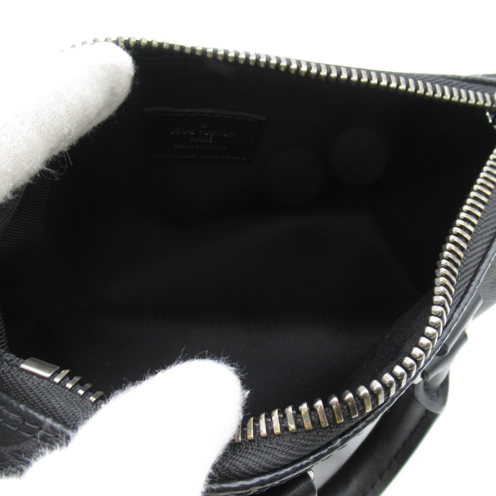 LOUIS VUITTON Monogram Eclipse Keepall XS銀扣肩背袋黑色