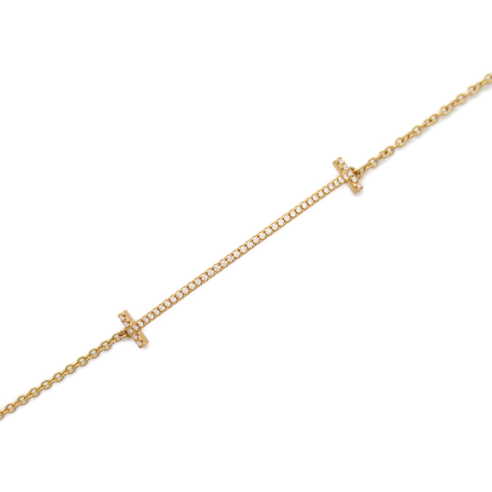 TIFFANY＆CO 18K玫瑰金T Smile Diamond Bracelet手鏈