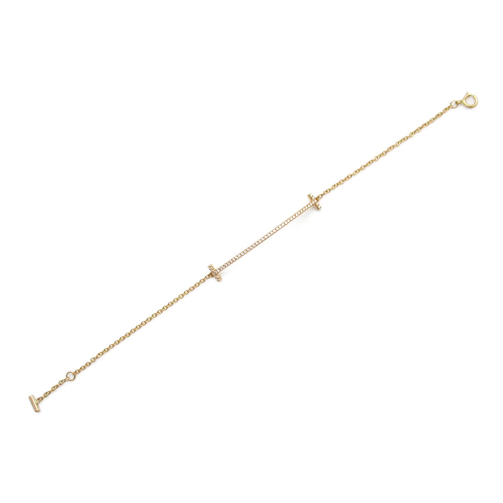 TIFFANY＆CO 18K玫瑰金T Smile Diamond Bracelet手鏈