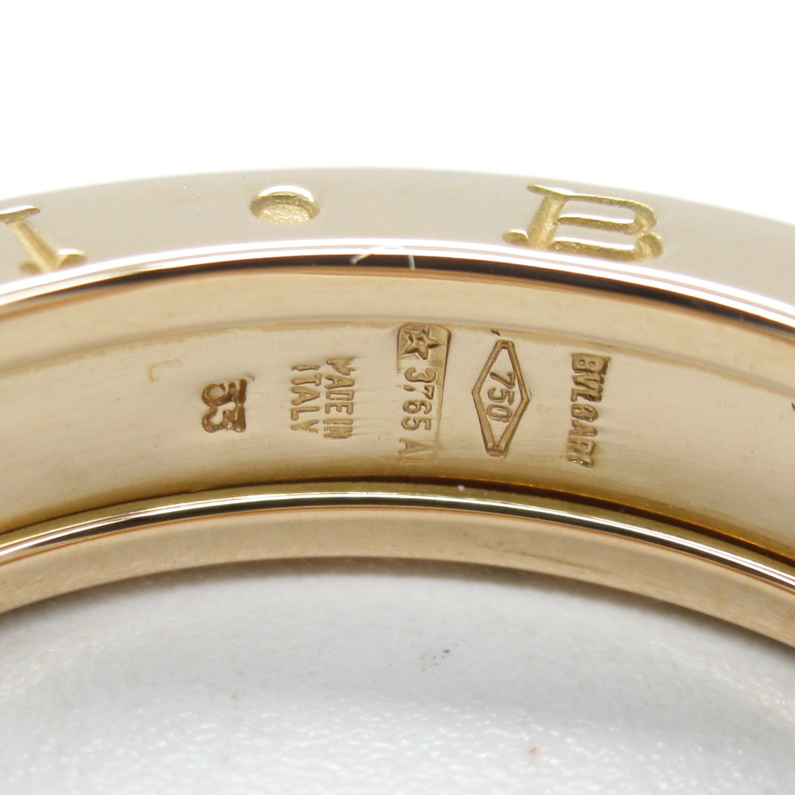 BVLGARI 18K玫瑰金B-zero1 1 Band Ring戒指Bvlgari#53/JP#13/US#6.5
