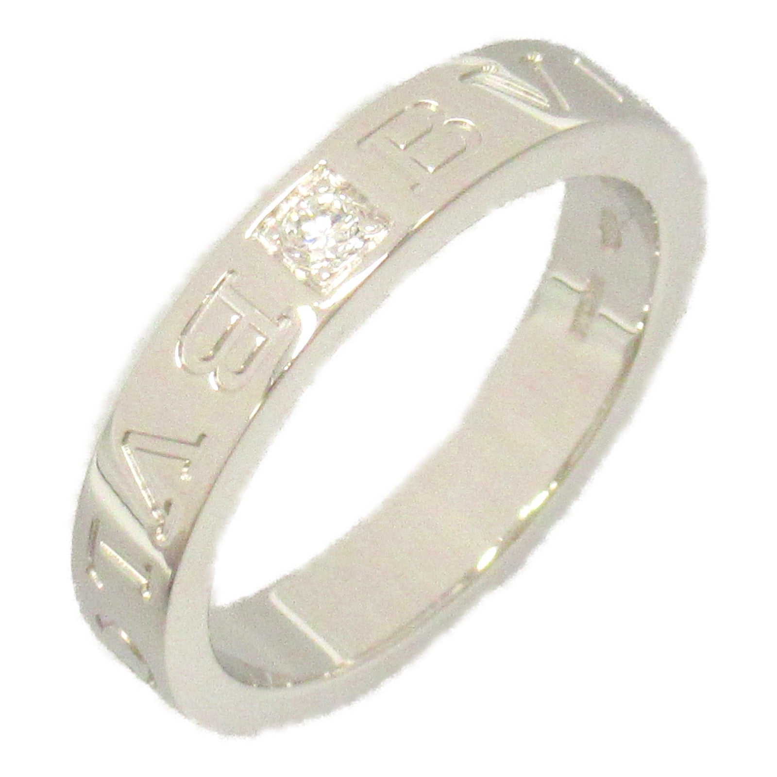 BVLGARI 【激減優惠】18K白金B-zero1 Double Logo 1p Diamond Ring鑽石戒指US#6.75