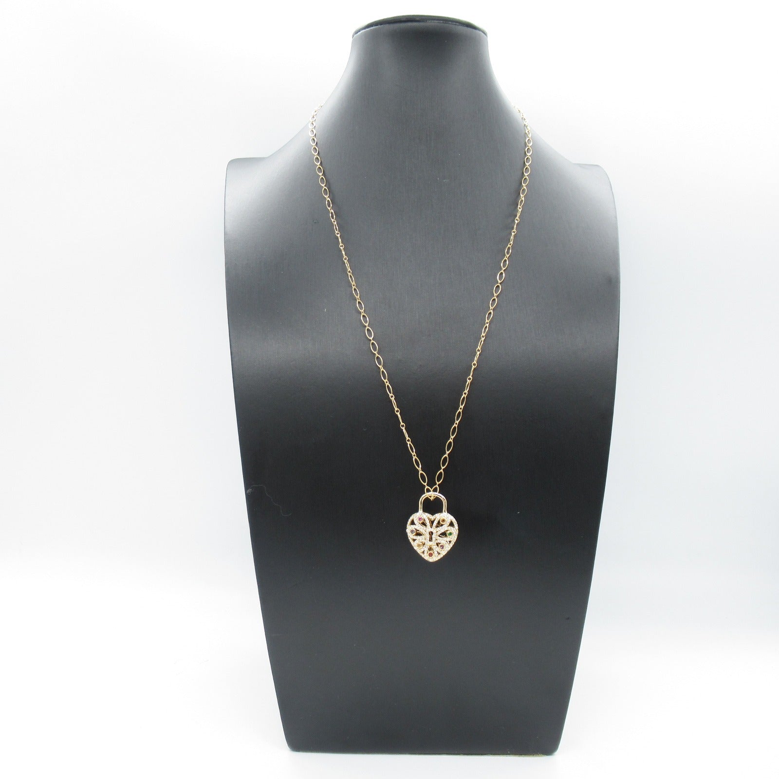 TIFFANY＆CO 18K玫瑰金Figley Heart Diamond Multicolor Necklace鑽石項鍊