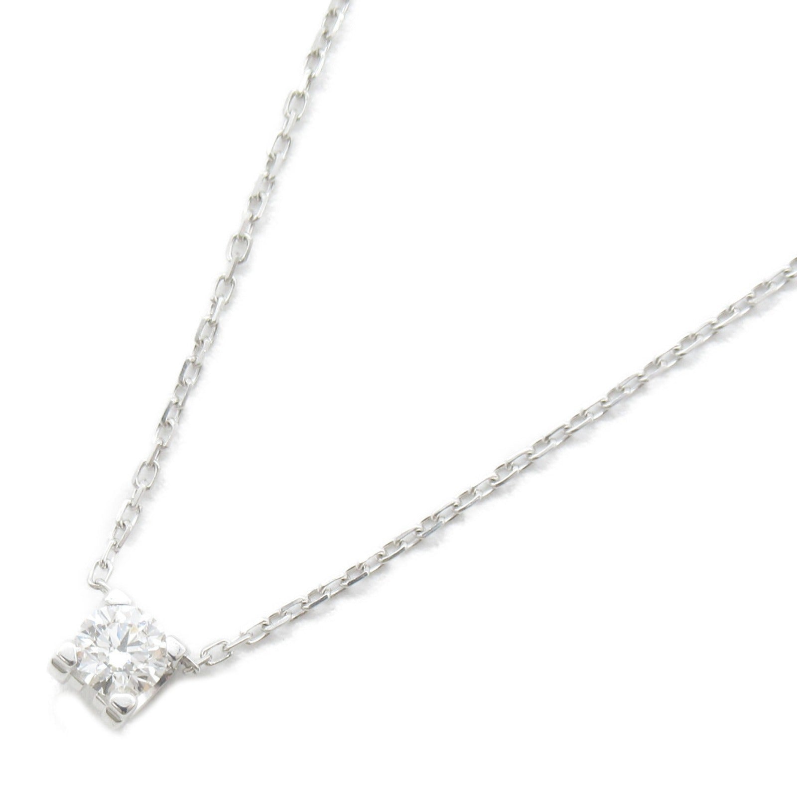 CARTIER 18K白金C De Diamond Necklace鑽石項鍊