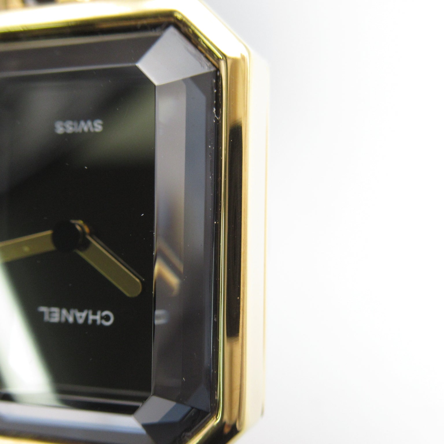 CHANEL Premiere M鍍金/皮革帶手錶石英機芯黑色