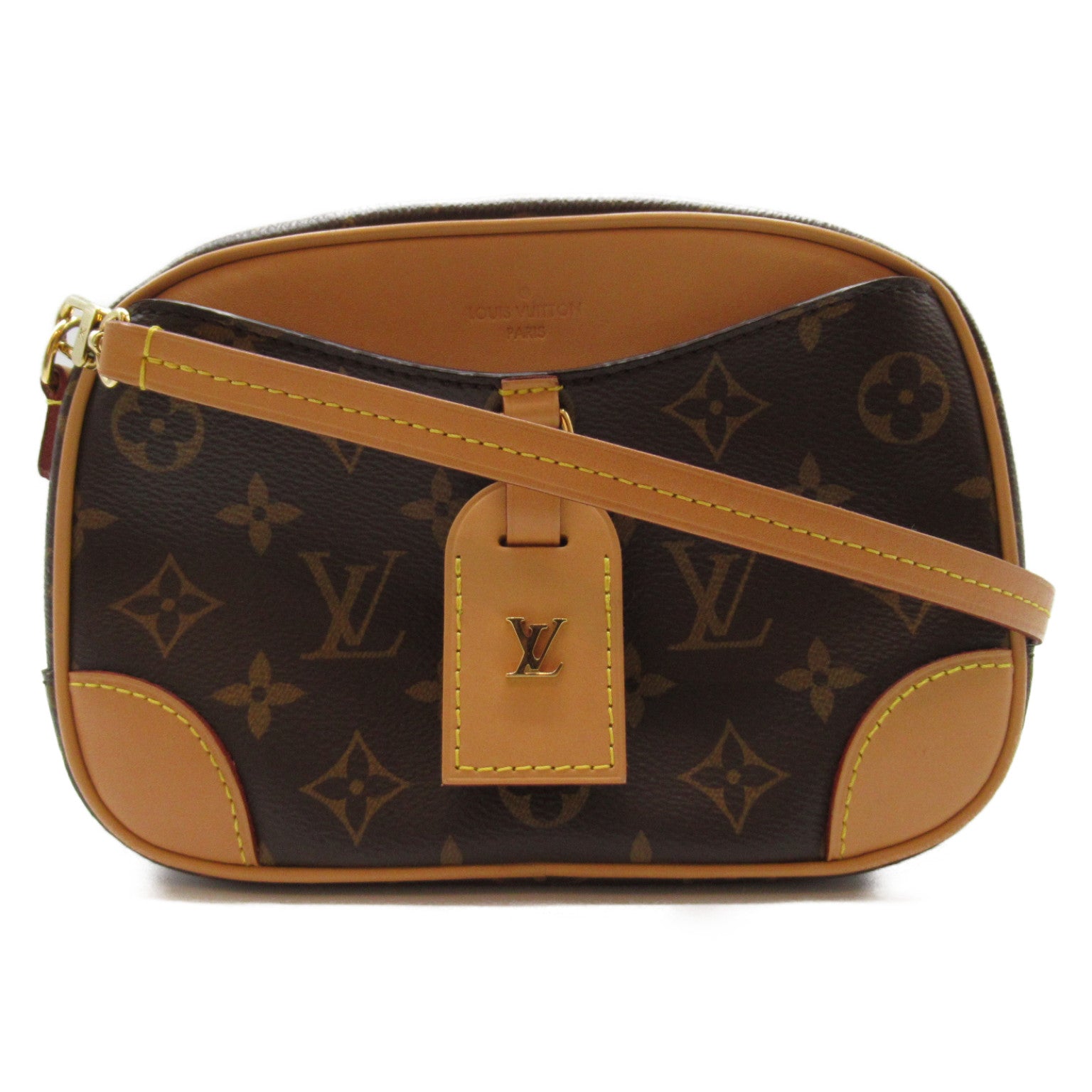 LOUIS VUITTON Monogram Deauville Mini金扣肩背袋啡色