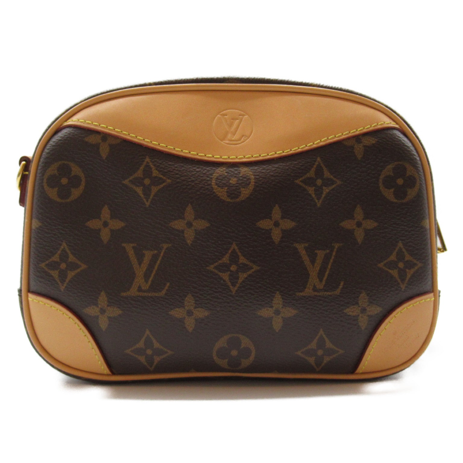 LOUIS VUITTON Monogram Deauville Mini金扣肩背袋啡色