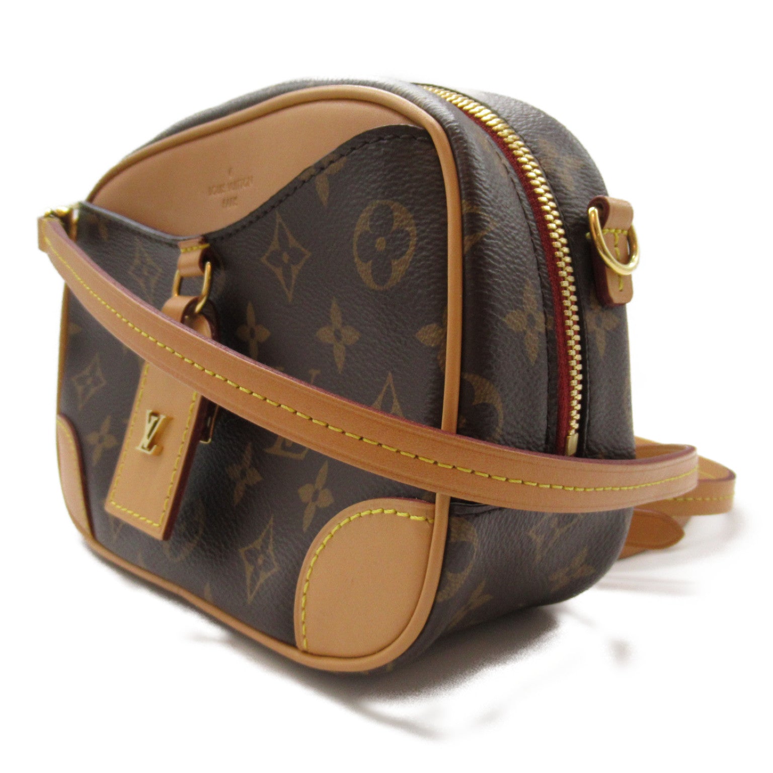 LOUIS VUITTON Monogram Deauville Mini金扣肩背袋啡色
