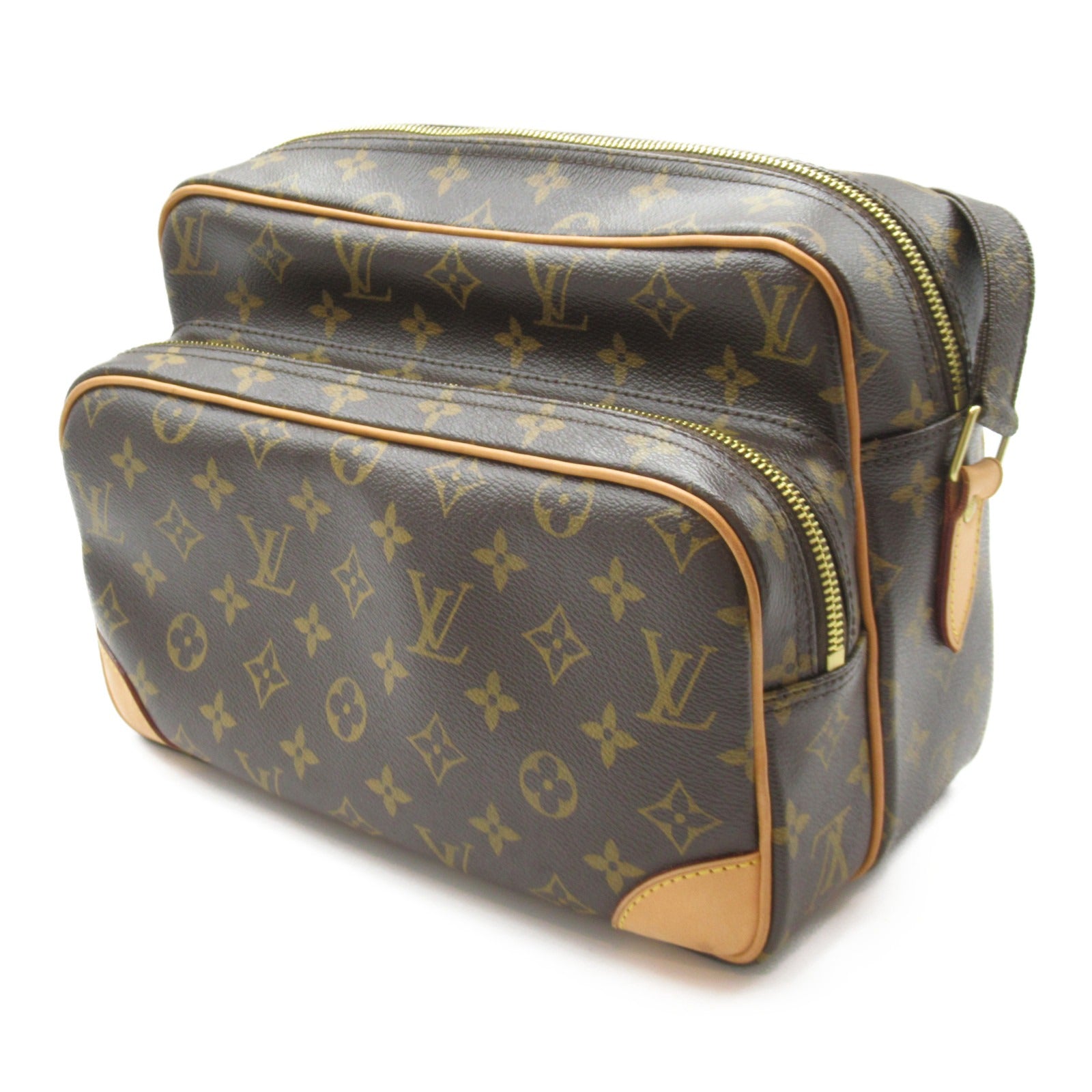 LOUIS VUITTON Monogram Nile金扣肩背袋啡色
