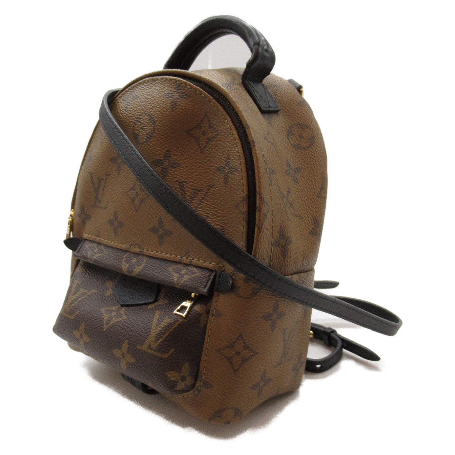 LOUIS VUITTON Monogram Reverse Palm Springs Mini金扣背包啡色