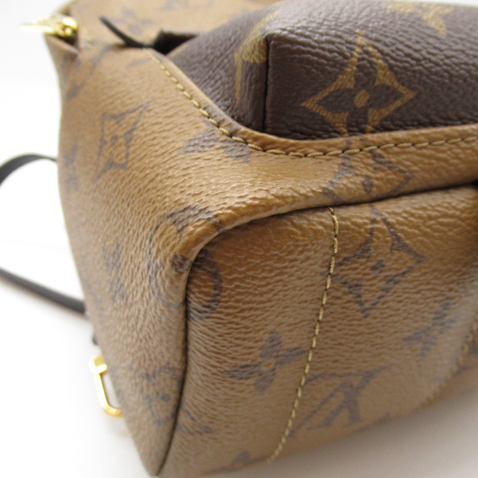 LOUIS VUITTON Monogram Reverse Palm Springs Mini金扣背包啡色