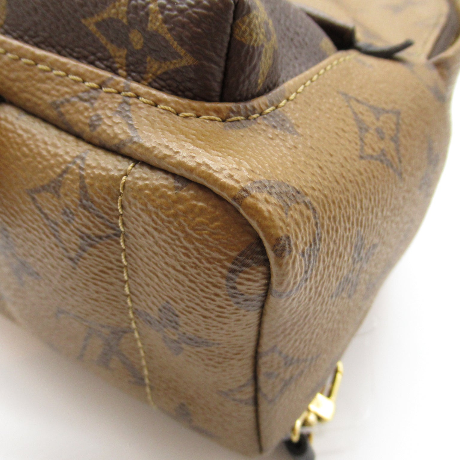 LOUIS VUITTON Monogram Reverse Palm Springs Mini金扣背包啡色