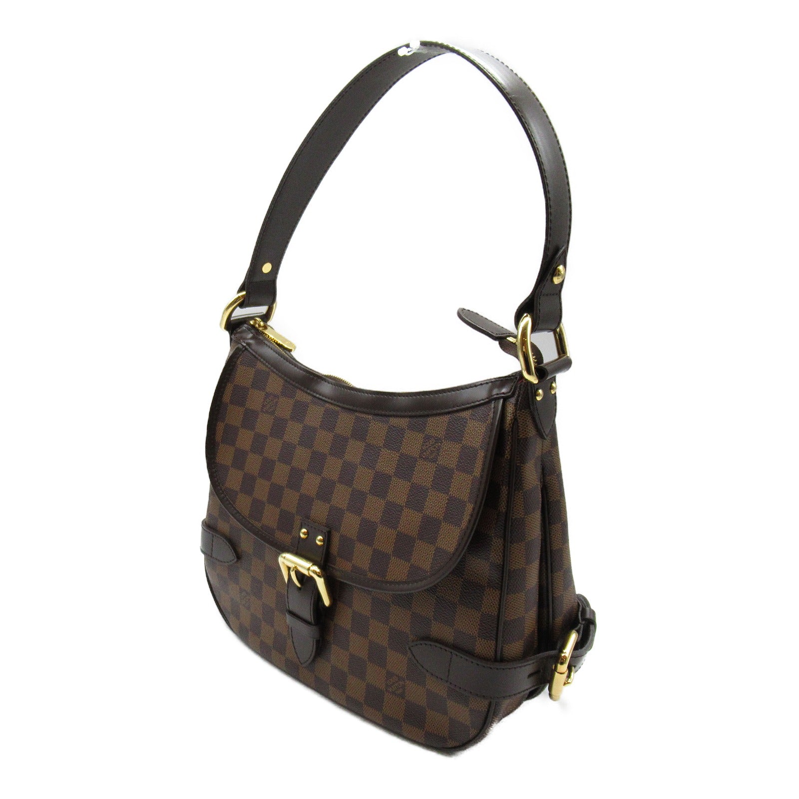 LOUIS VUITTON Damier Highbury金扣肩背袋啡色