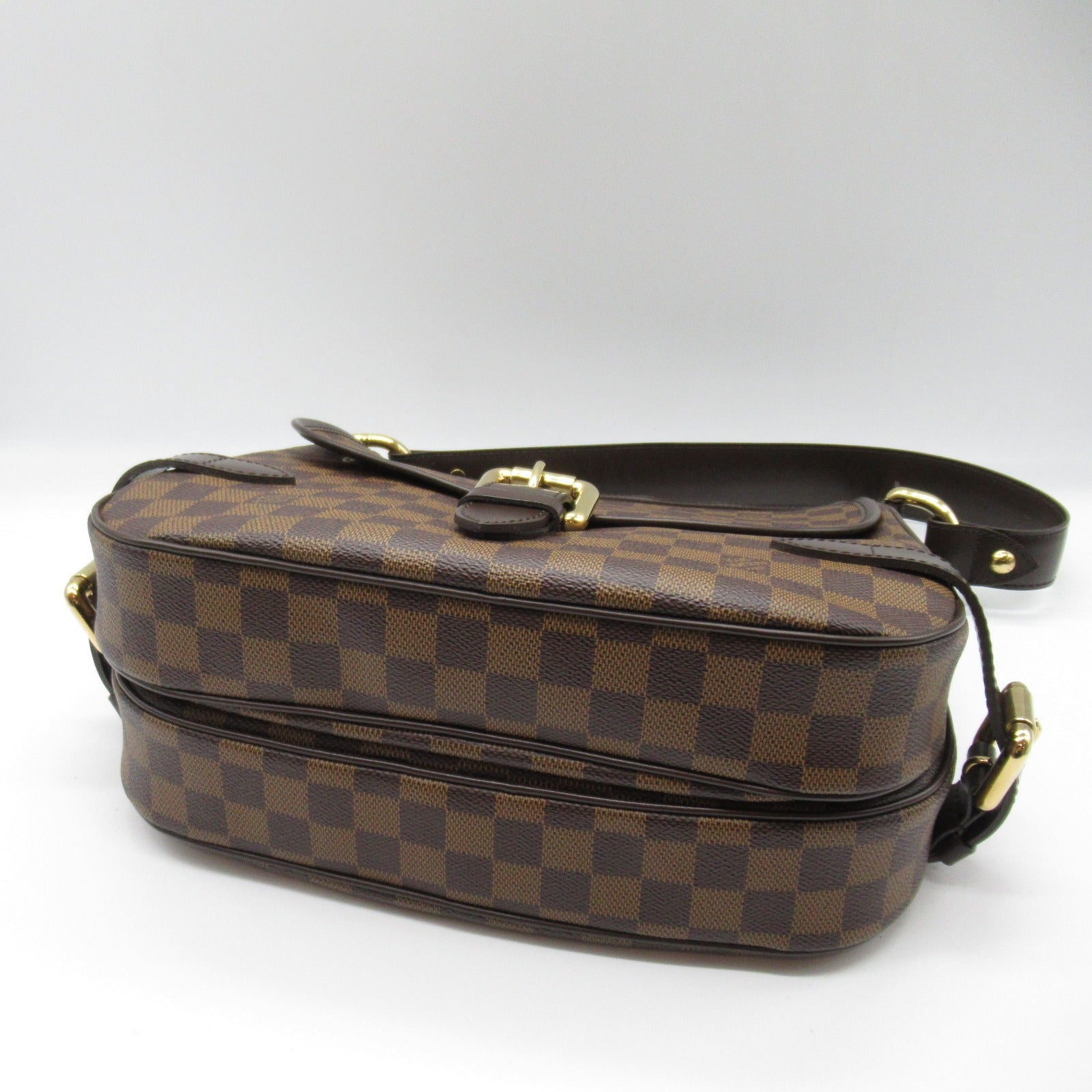 LOUIS VUITTON Damier Highbury金扣肩背袋啡色