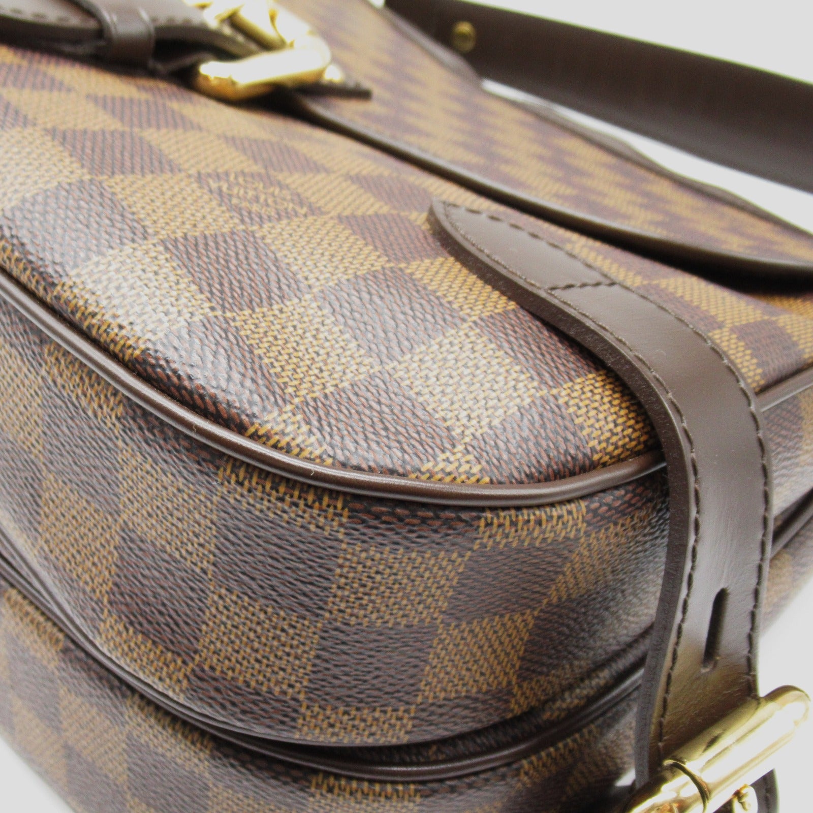 LOUIS VUITTON Damier Highbury金扣肩背袋啡色