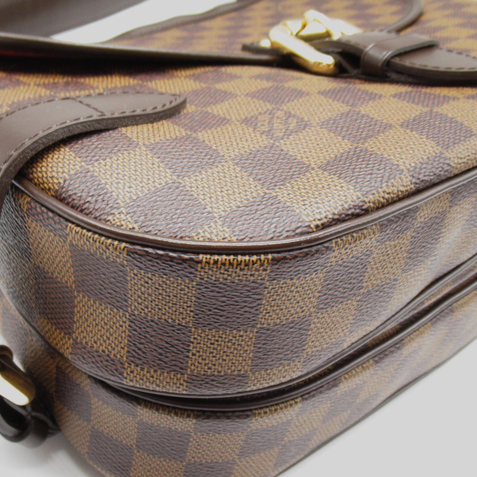 LOUIS VUITTON Damier Highbury金扣肩背袋啡色