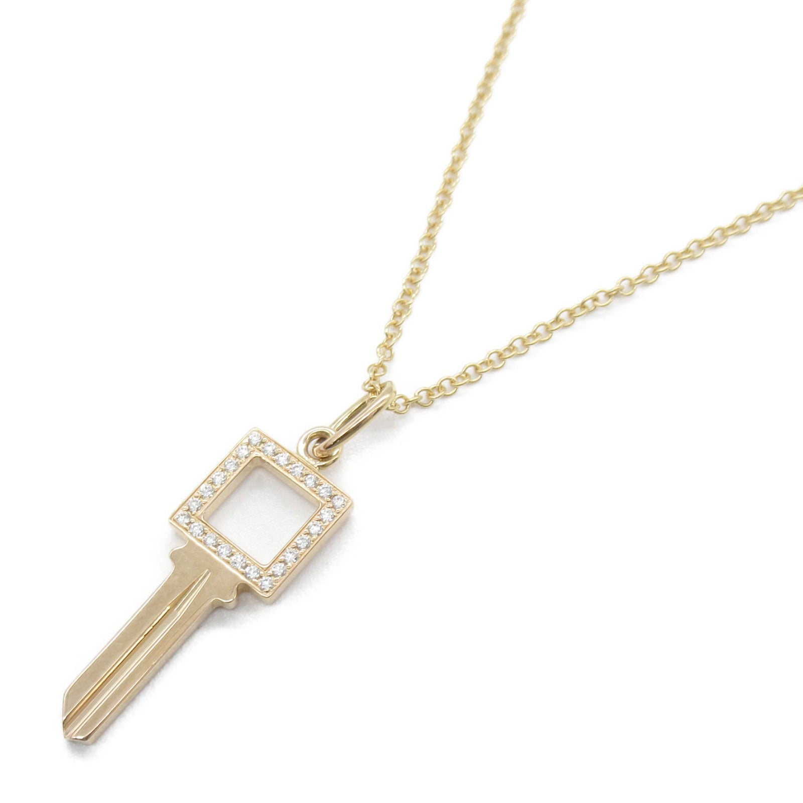 TIFFANY¡®CO Modern Key Diamond Necklace 18K Pink Gold
