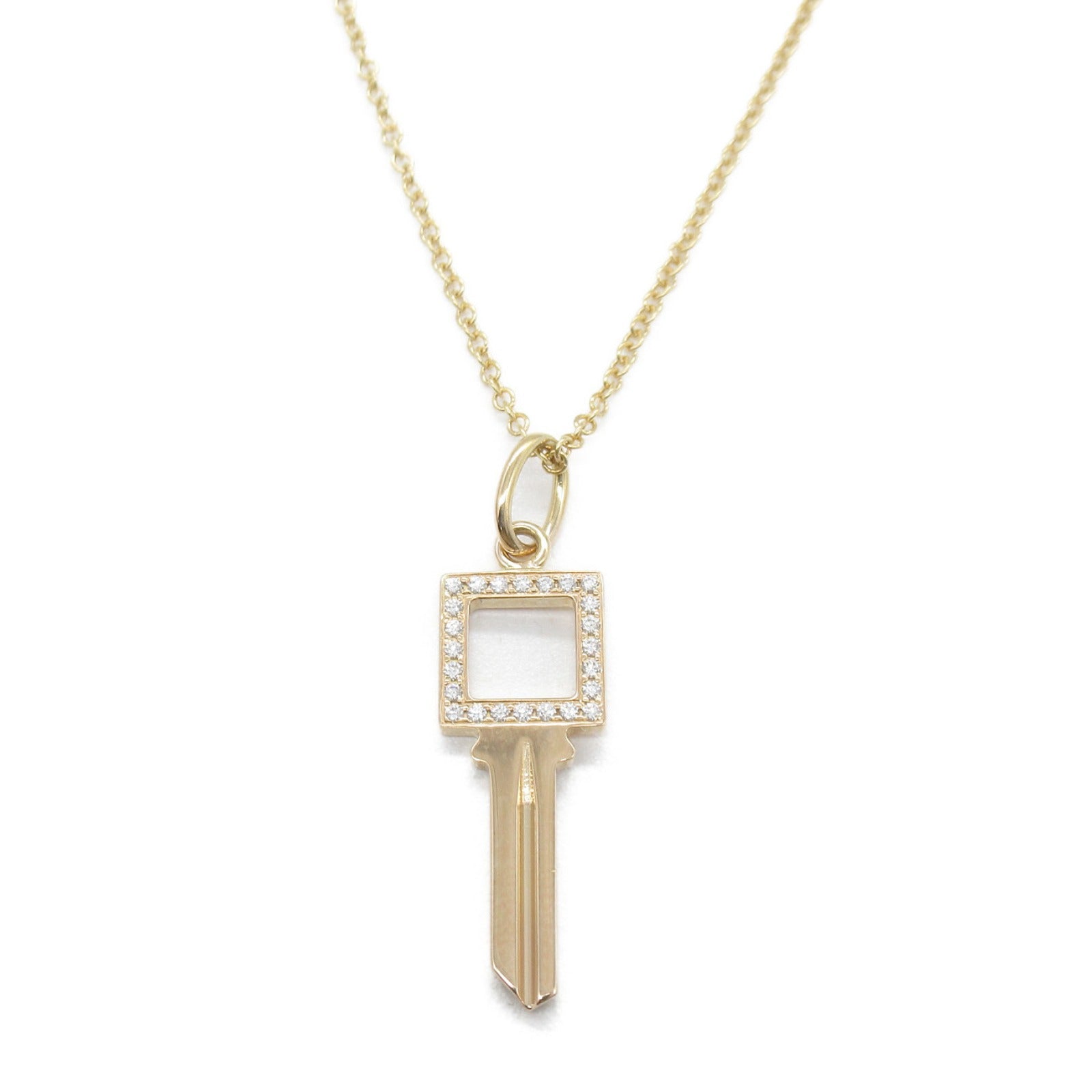 TIFFANY¡®CO Modern Key Diamond Necklace 18K Pink Gold