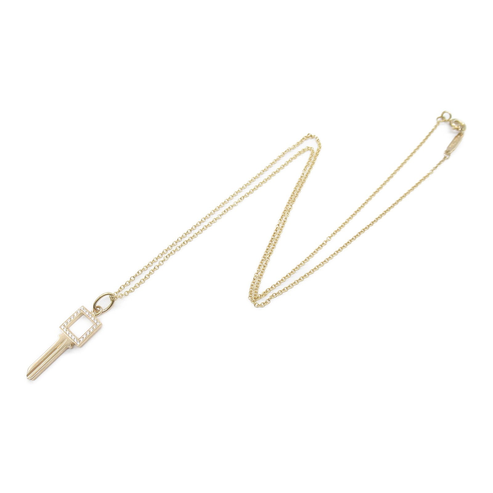 TIFFANY¡®CO Modern Key Diamond Necklace 18K Pink Gold