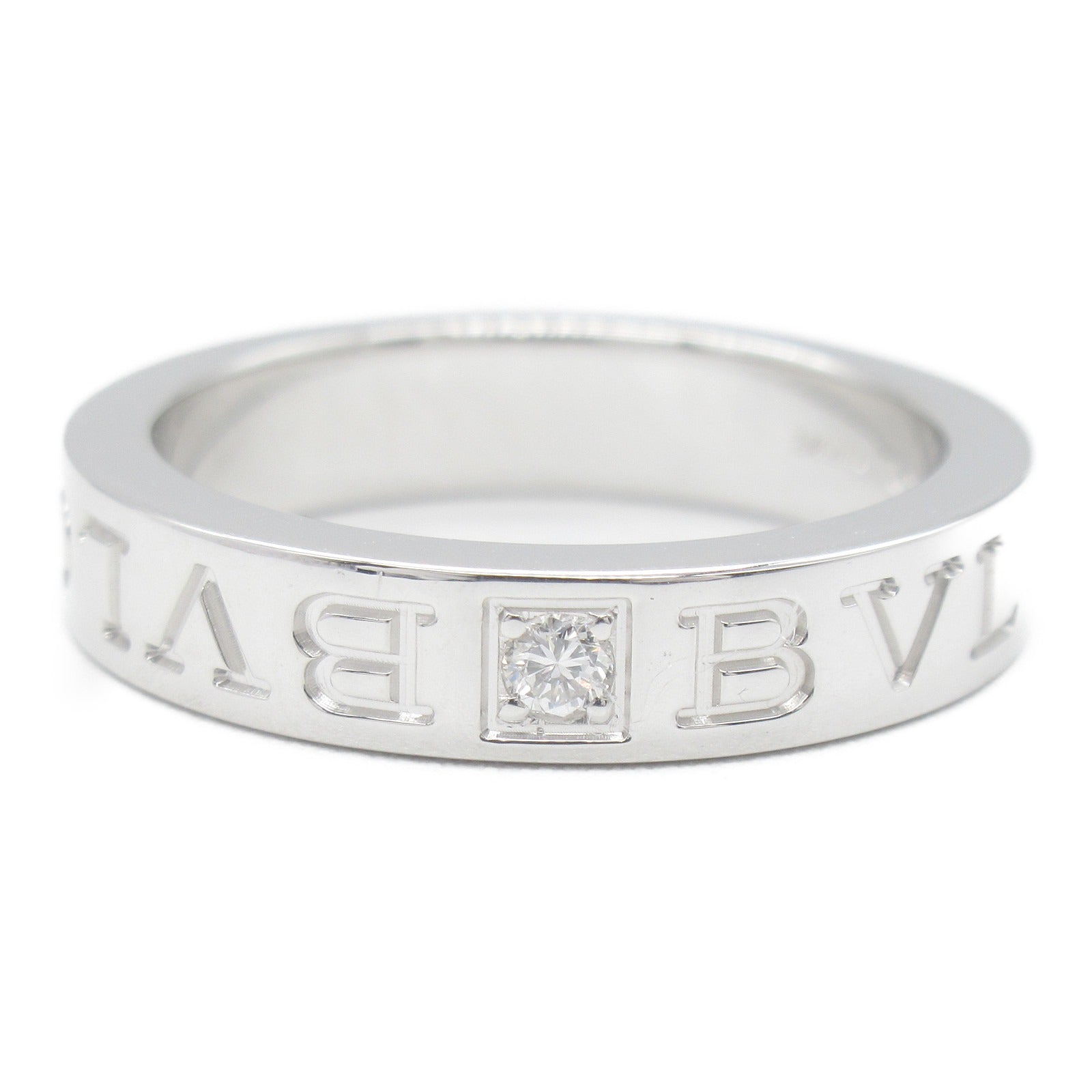 BVLGARI 18K白金B-zero1 Double Logo 1P Diamond Ring鑽石戒指Bvlgari#51/US#5.75