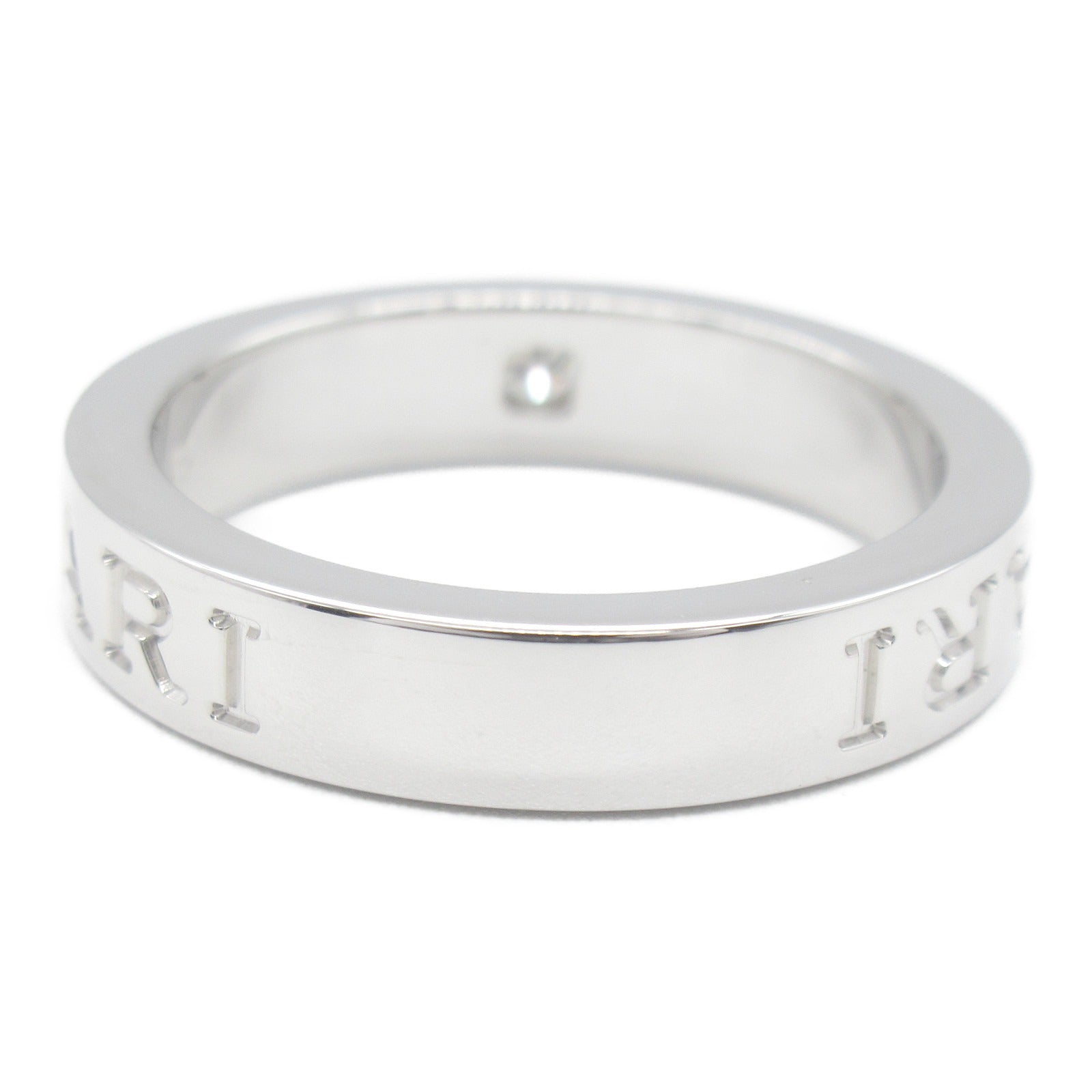 BVLGARI 18K白金B-zero1 Double Logo 1P Diamond Ring鑽石戒指Bvlgari#51/US#5.75