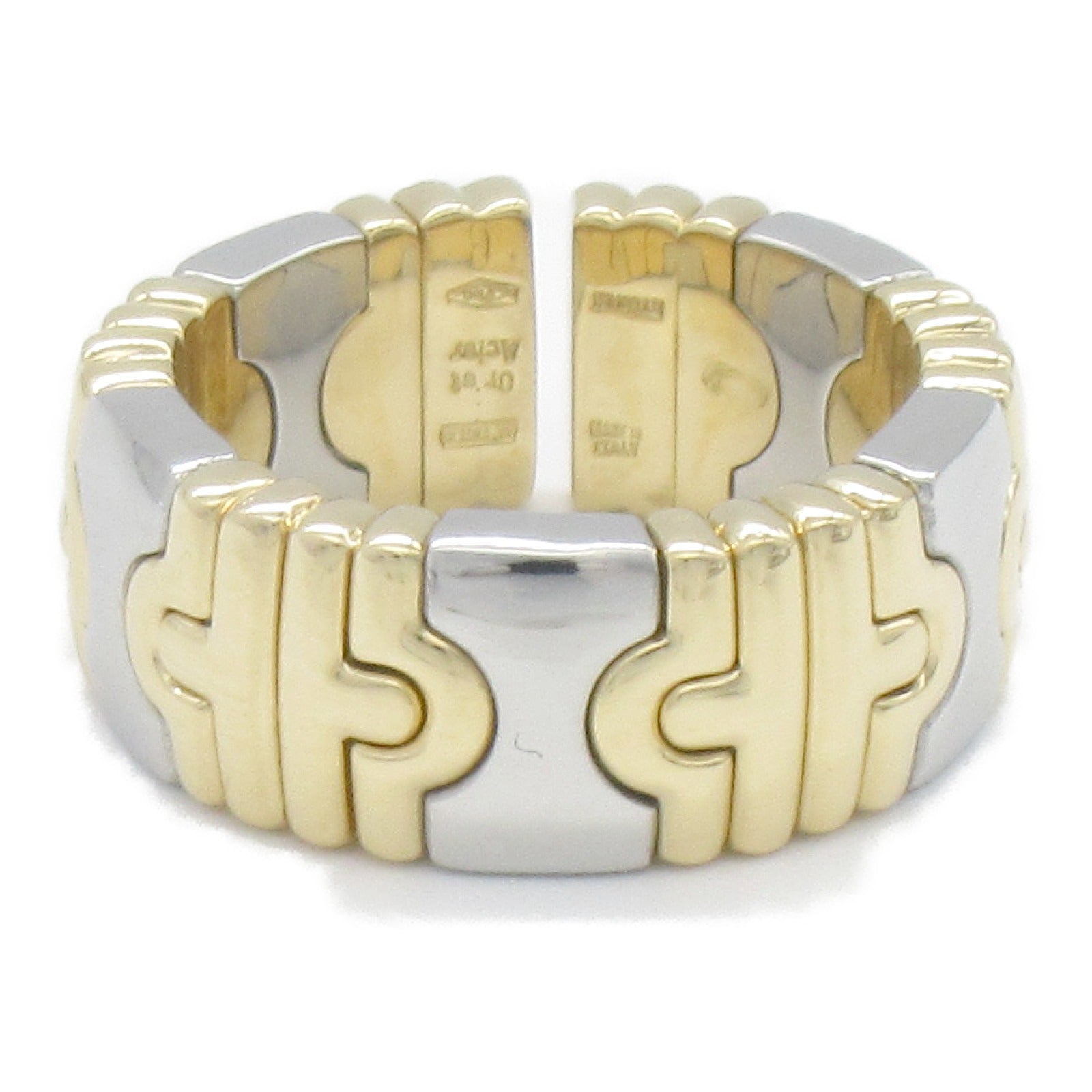 BVLGARI 18K黃金/不鏽鋼Parentesi Ring戒指US#6