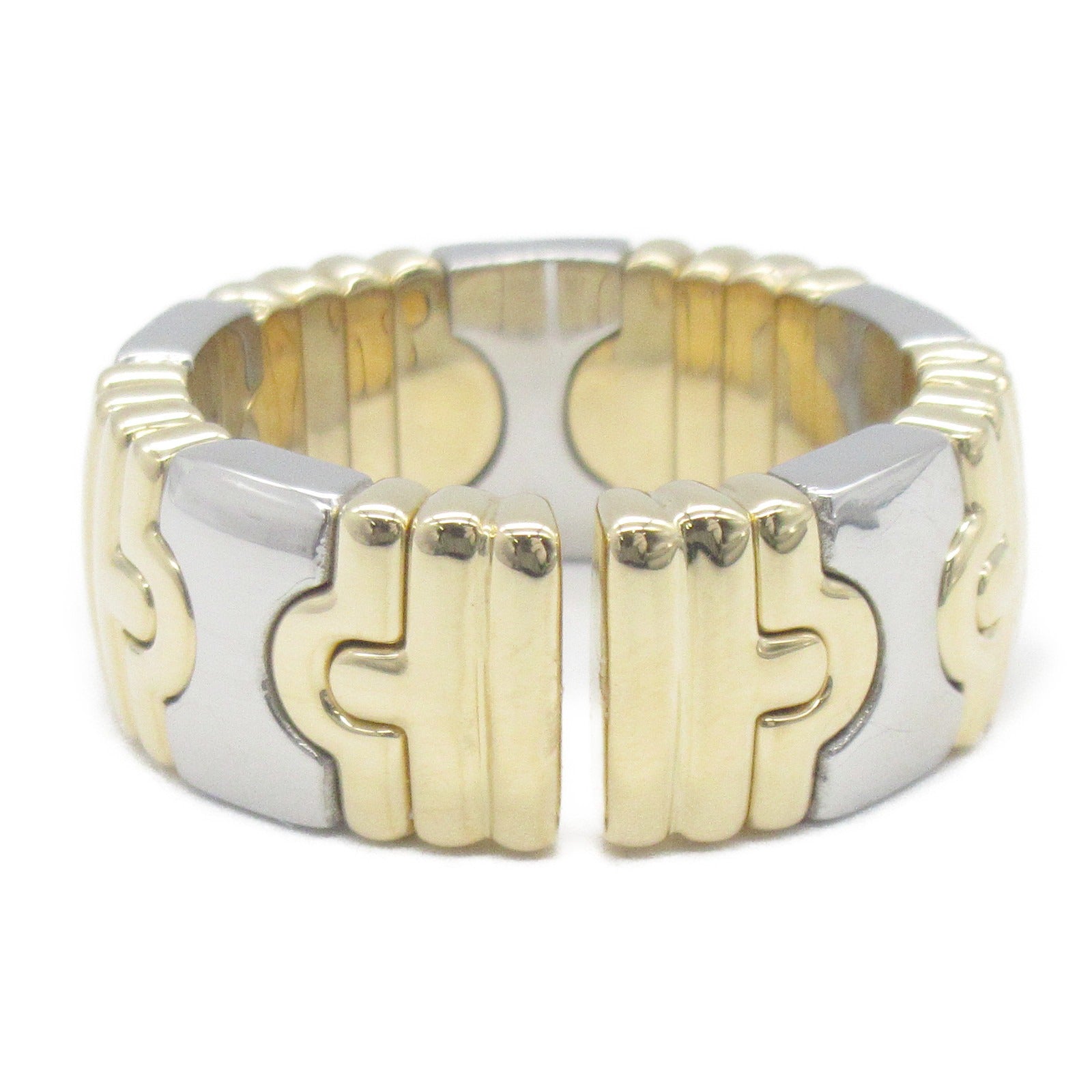 BVLGARI 18K黃金/不鏽鋼Parentesi Ring戒指US#6