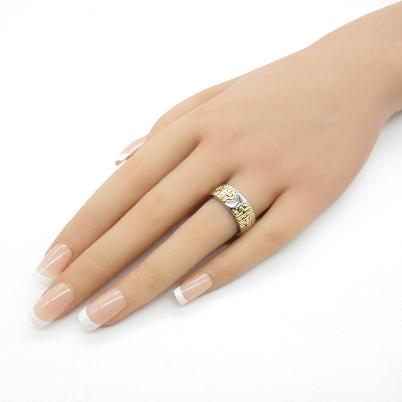 BVLGARI 18K黃金/不鏽鋼Parentesi Ring戒指US#6