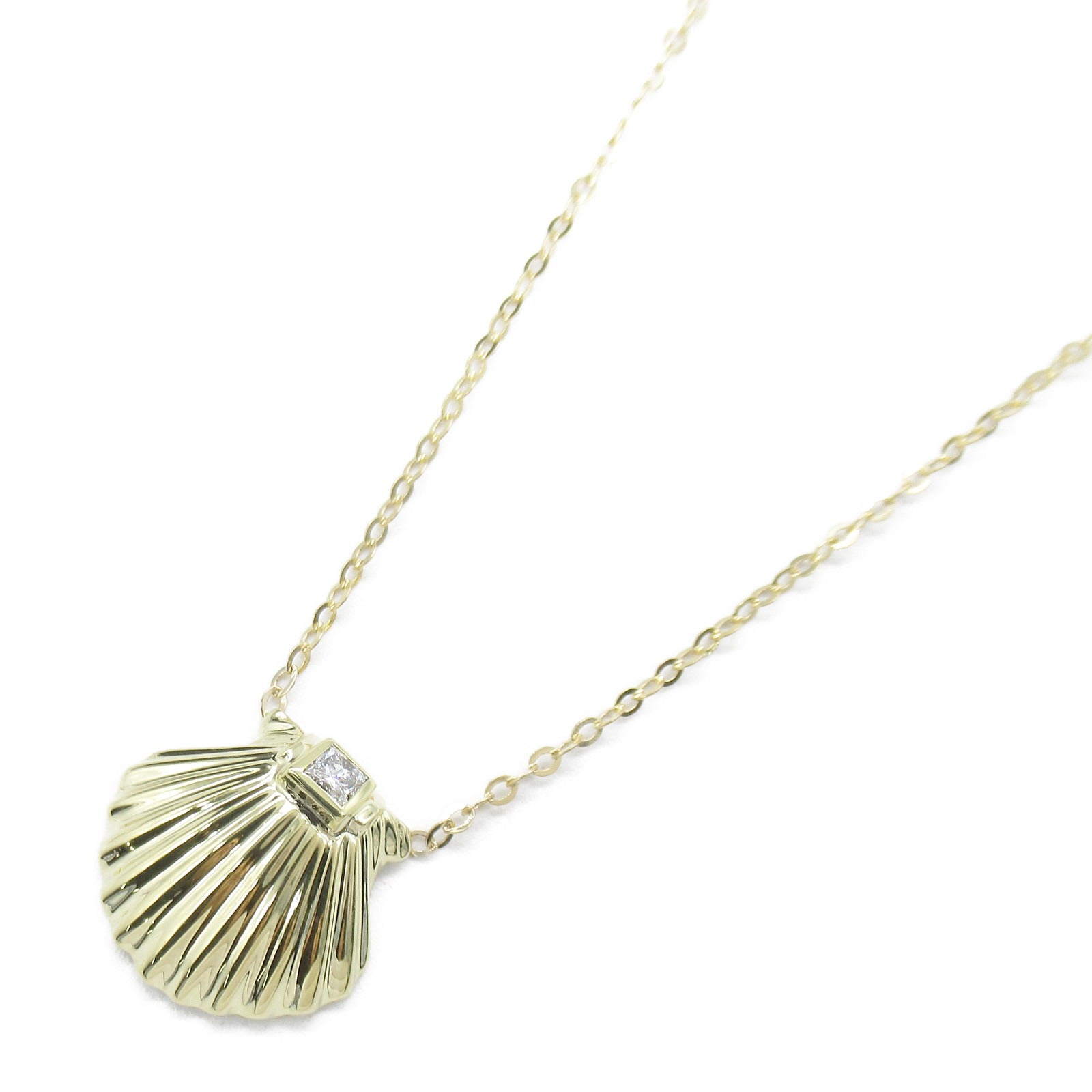 TIFFANY＆CO 18K黃金1P Diamond Seashell Necklace鑽石項鍊