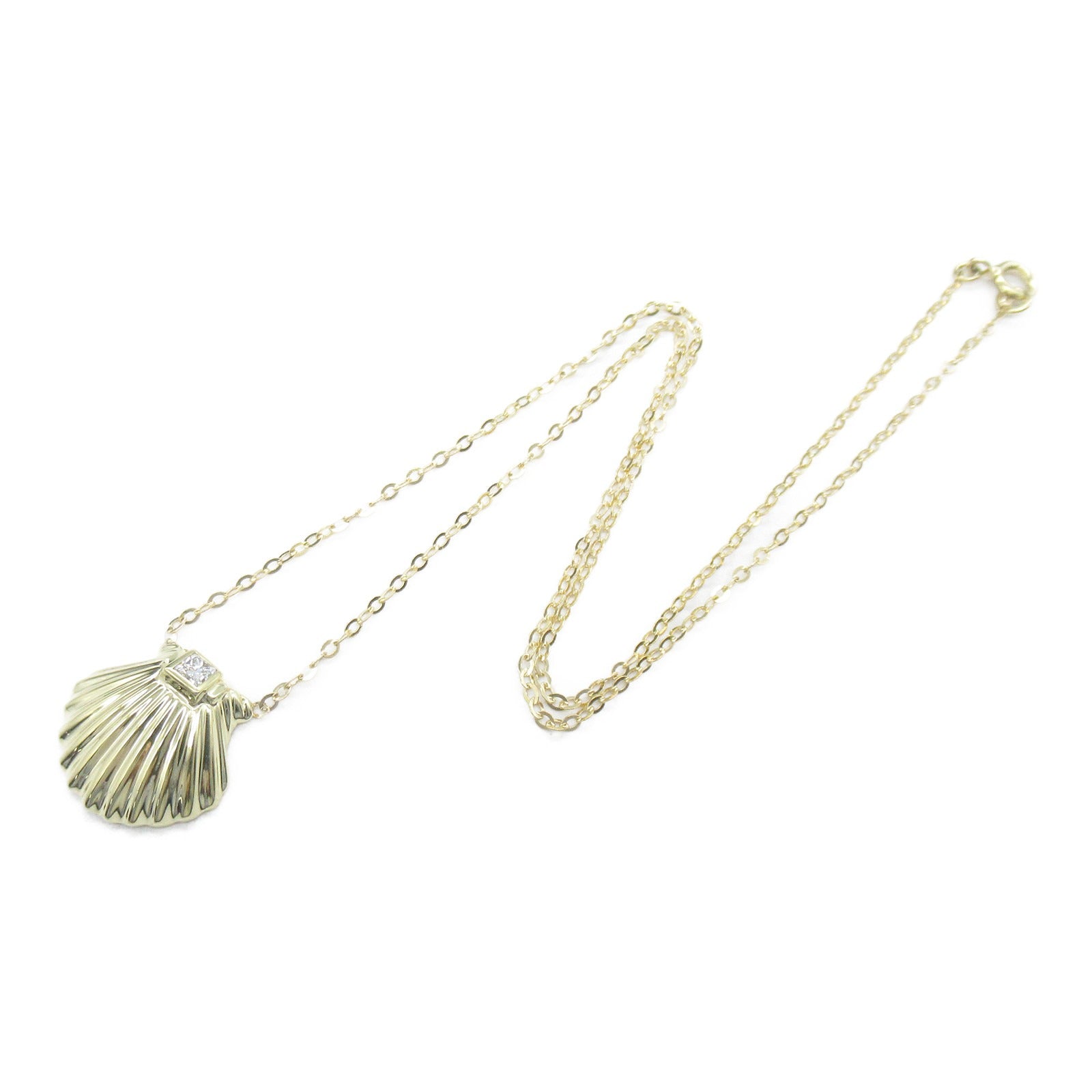 TIFFANY＆CO 18K黃金1P Diamond Seashell Necklace鑽石項鍊