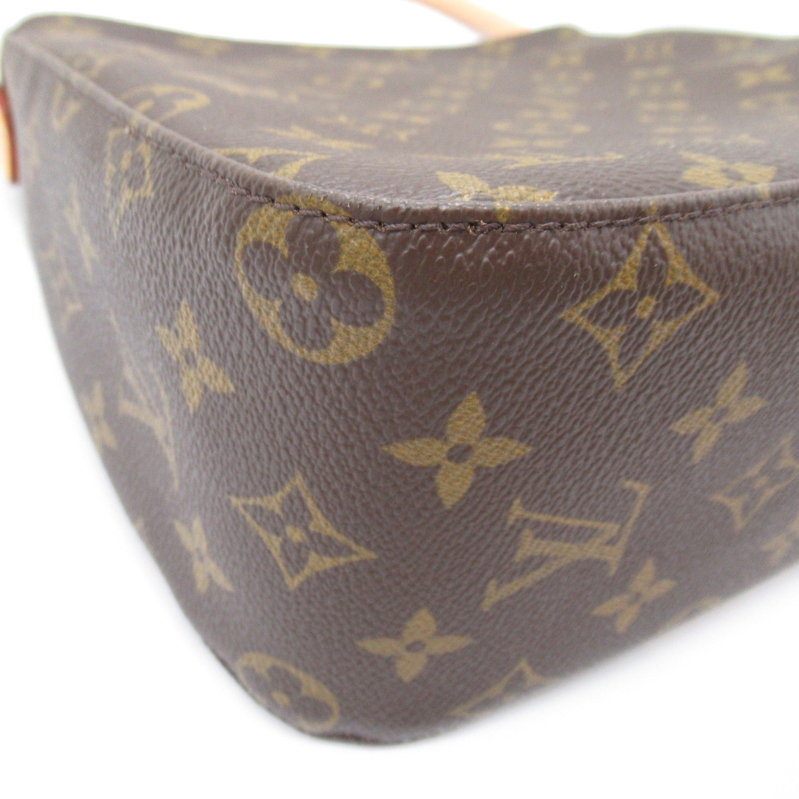 LOUIS VUITTON Monogram Looping MM金扣肩背袋啡色