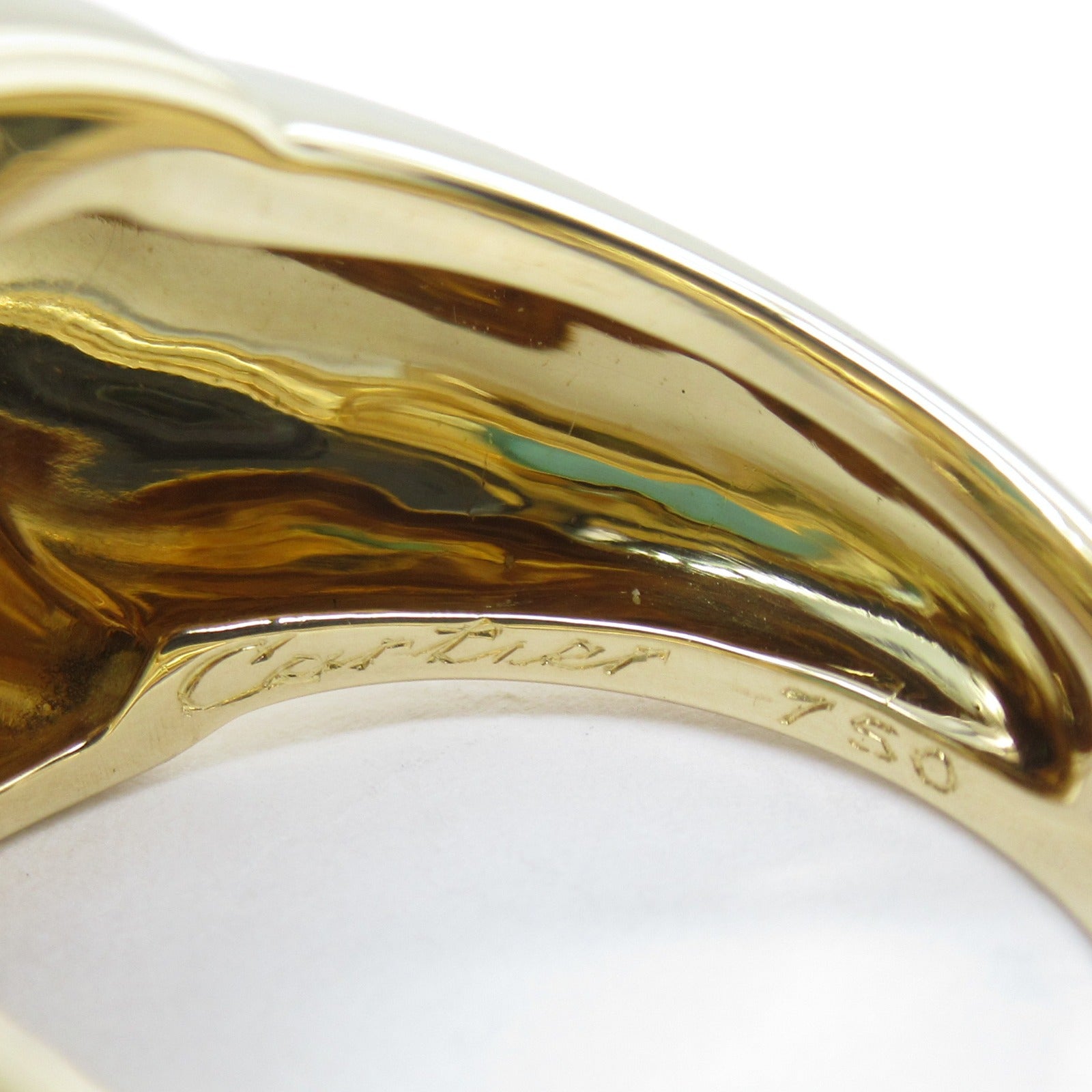 CARTIER 【激減優惠】18K黃金Panthere Vedra Turquoise Ring綠松石戒指US#6/Cartier#52