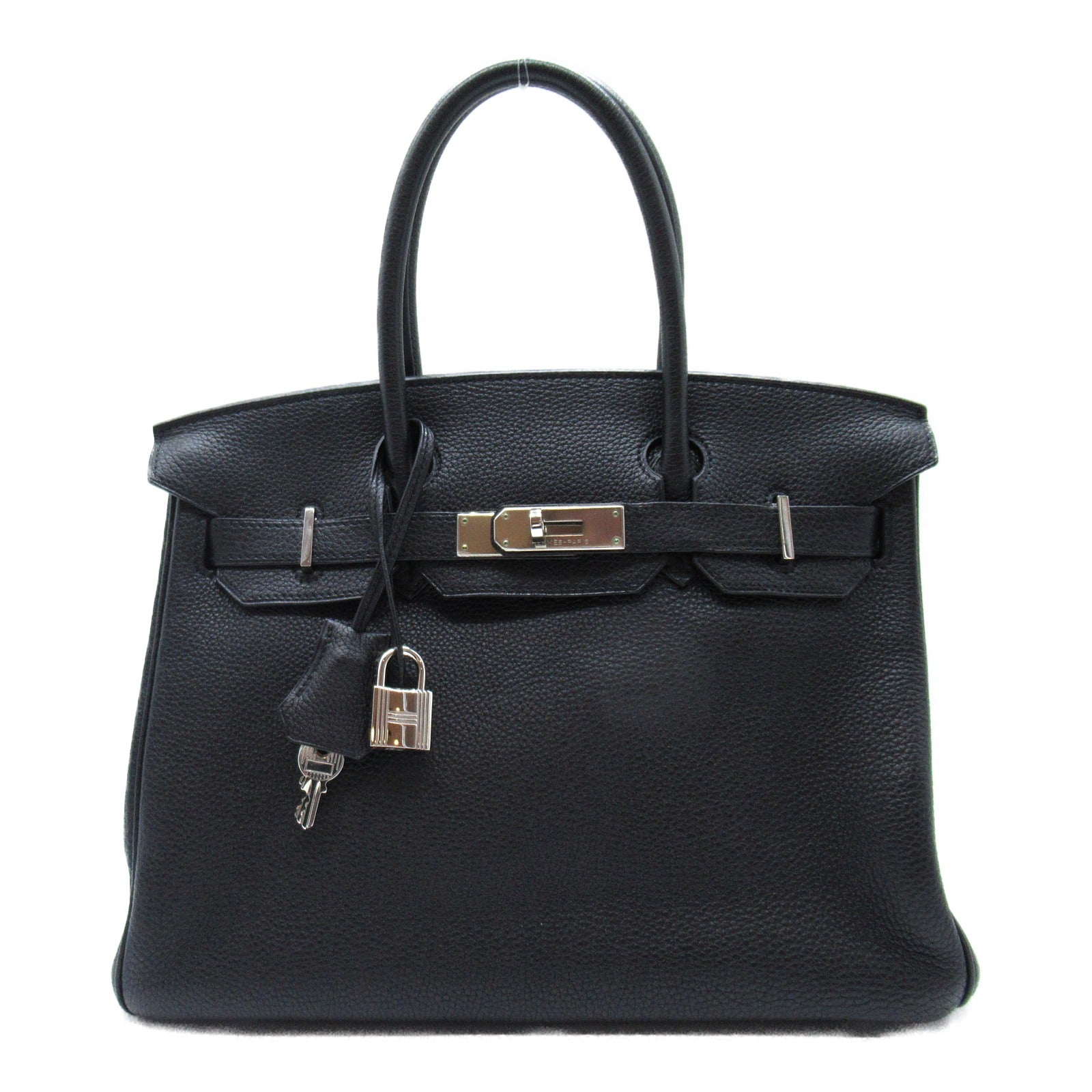 HERMES Togo皮革Birkin 30銀扣手挽袋Noir/黑色