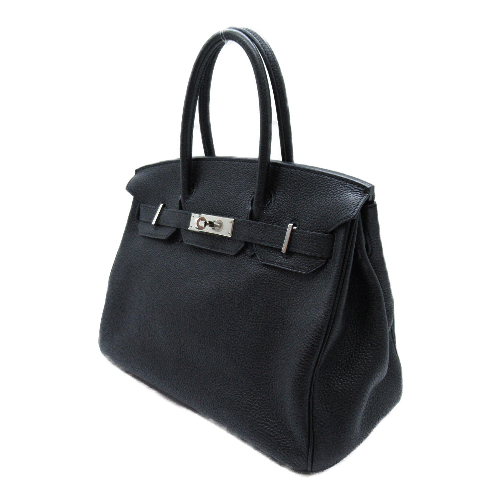 HERMES Togo皮革Birkin 30銀扣手挽袋Noir/黑色