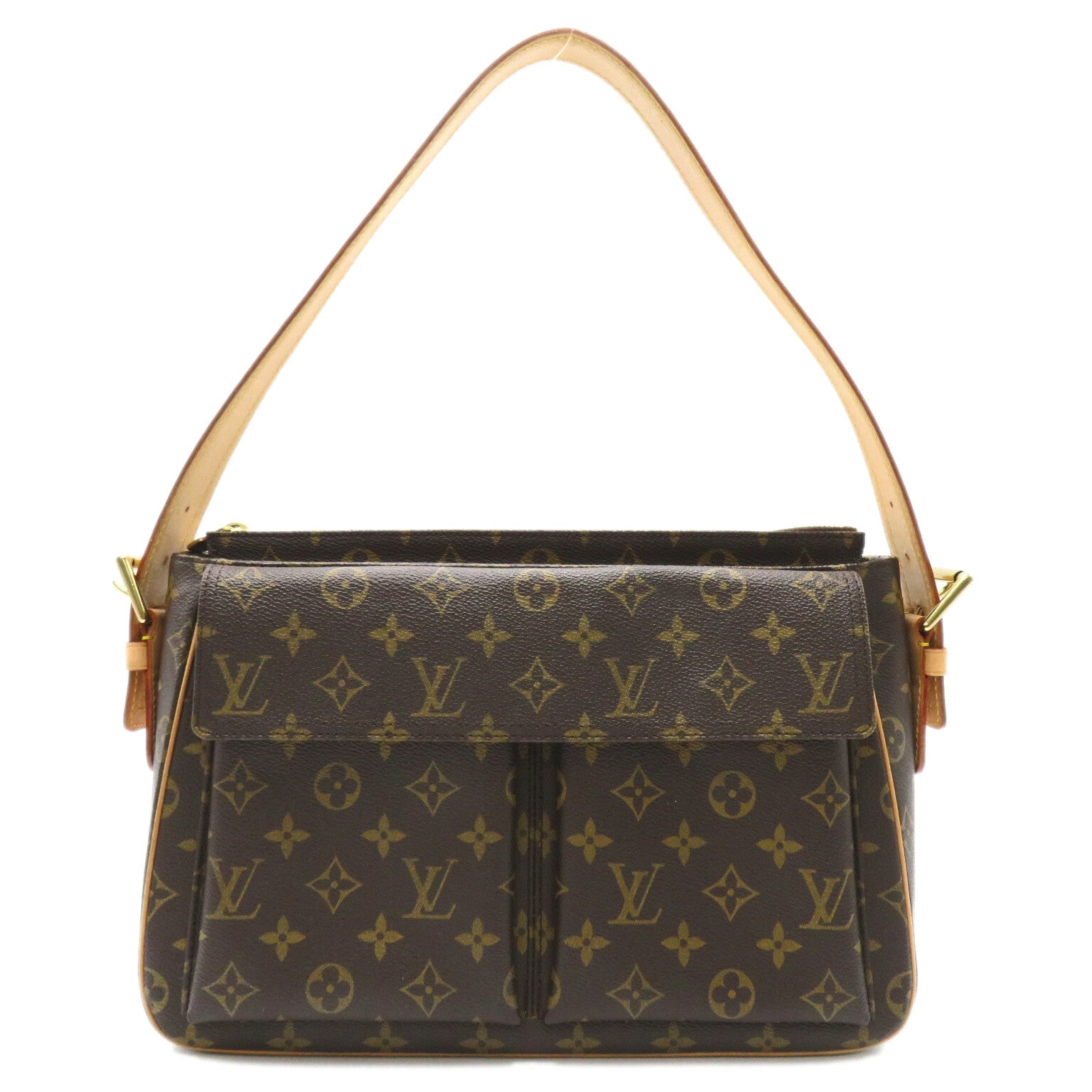 LOUIS VUITTON Monogram Viva Cite GM金扣肩背袋啡色