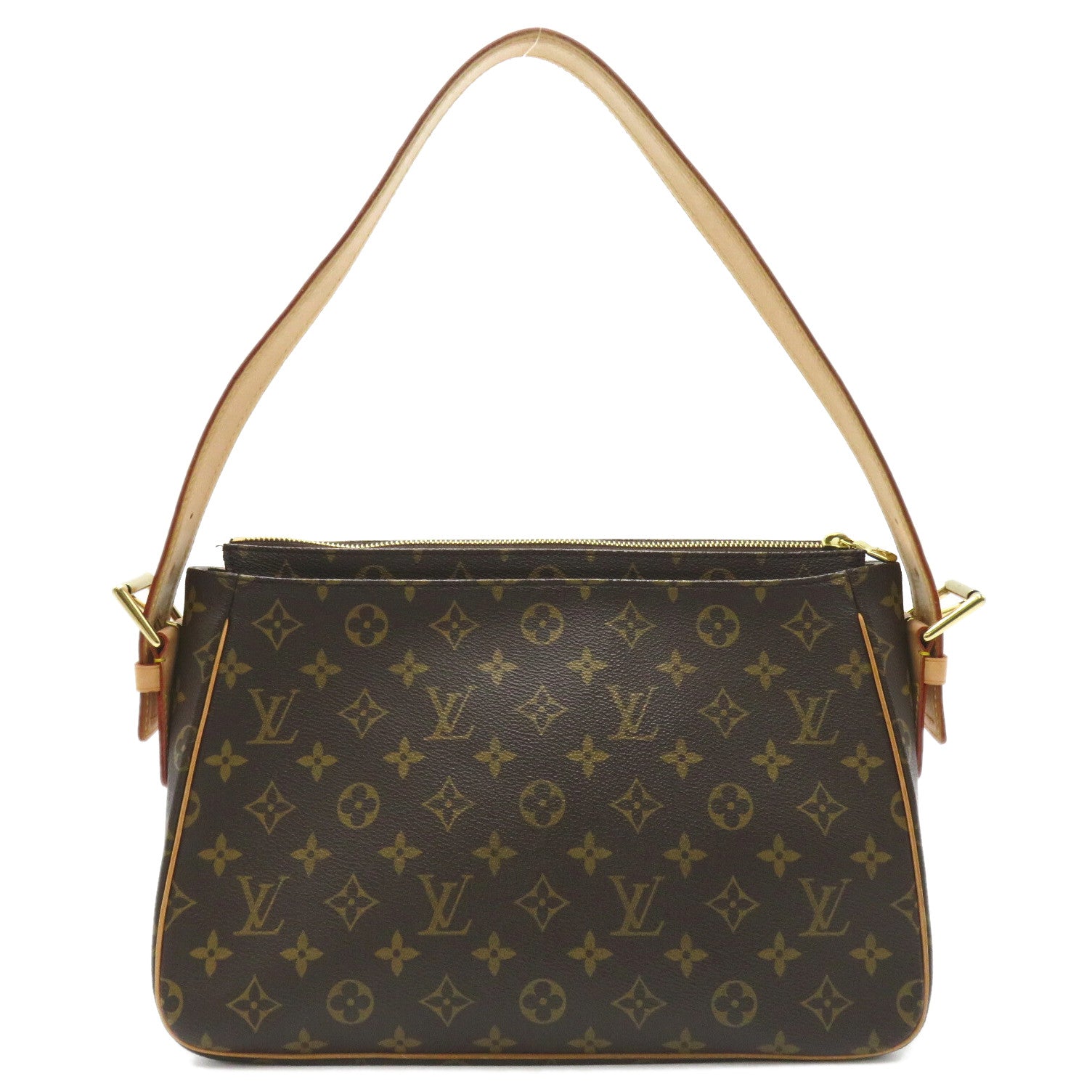 LOUIS VUITTON Monogram Viva Cite GM金扣肩背袋啡色